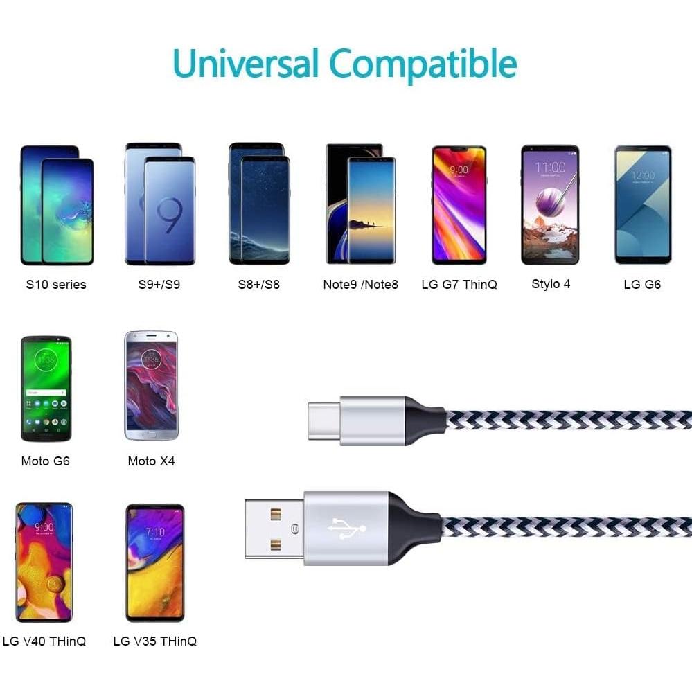 Cable USB Tipo C 5Pack 1.83m NINIBER Carga Rápida 2.4A