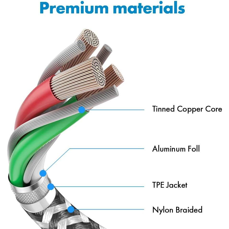Cargador USB C Deegotech 10 pies Carga Rápida 3A Trenzado