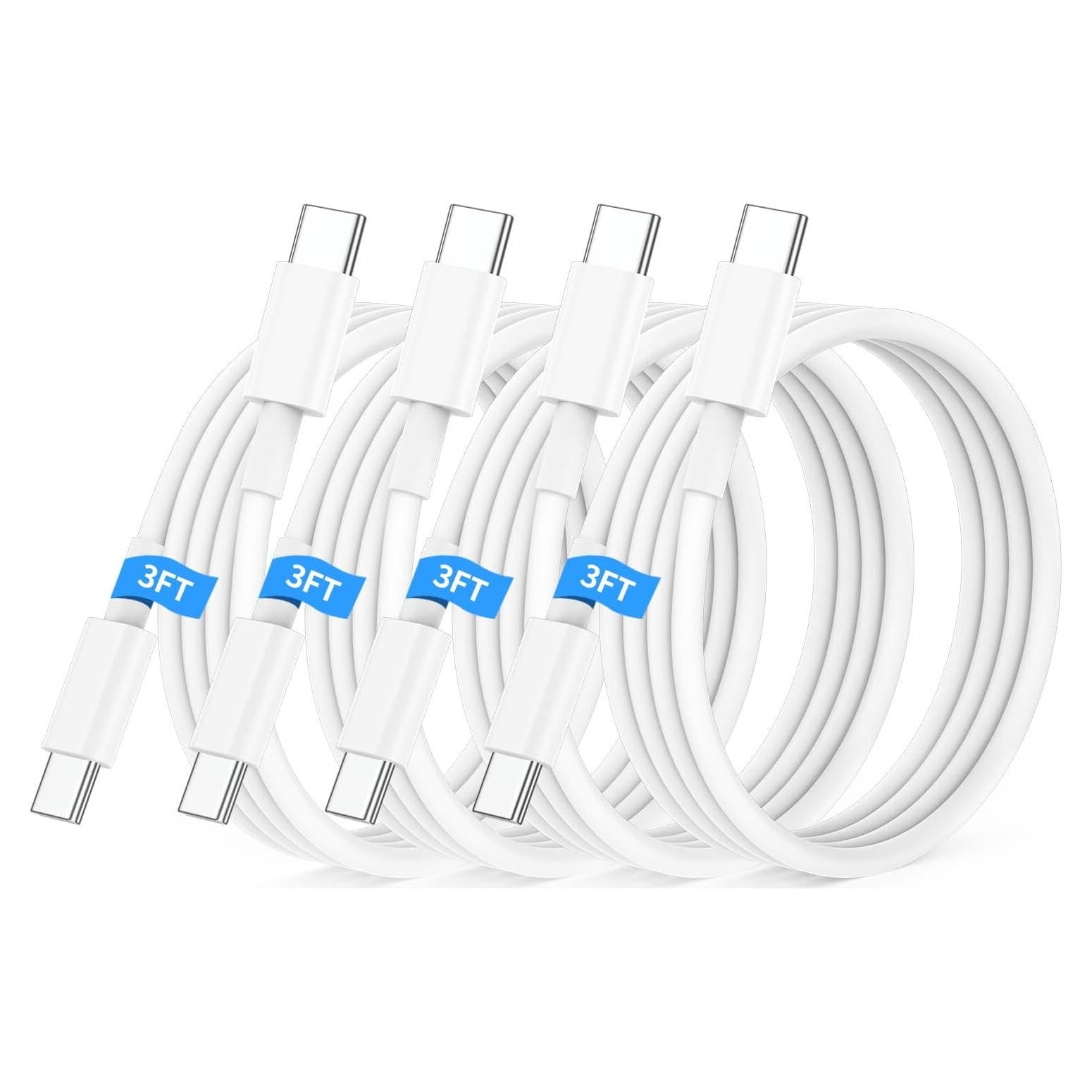 Cable USB C a USB C Essri 4Pack 3 pies 60W Carga Rápida