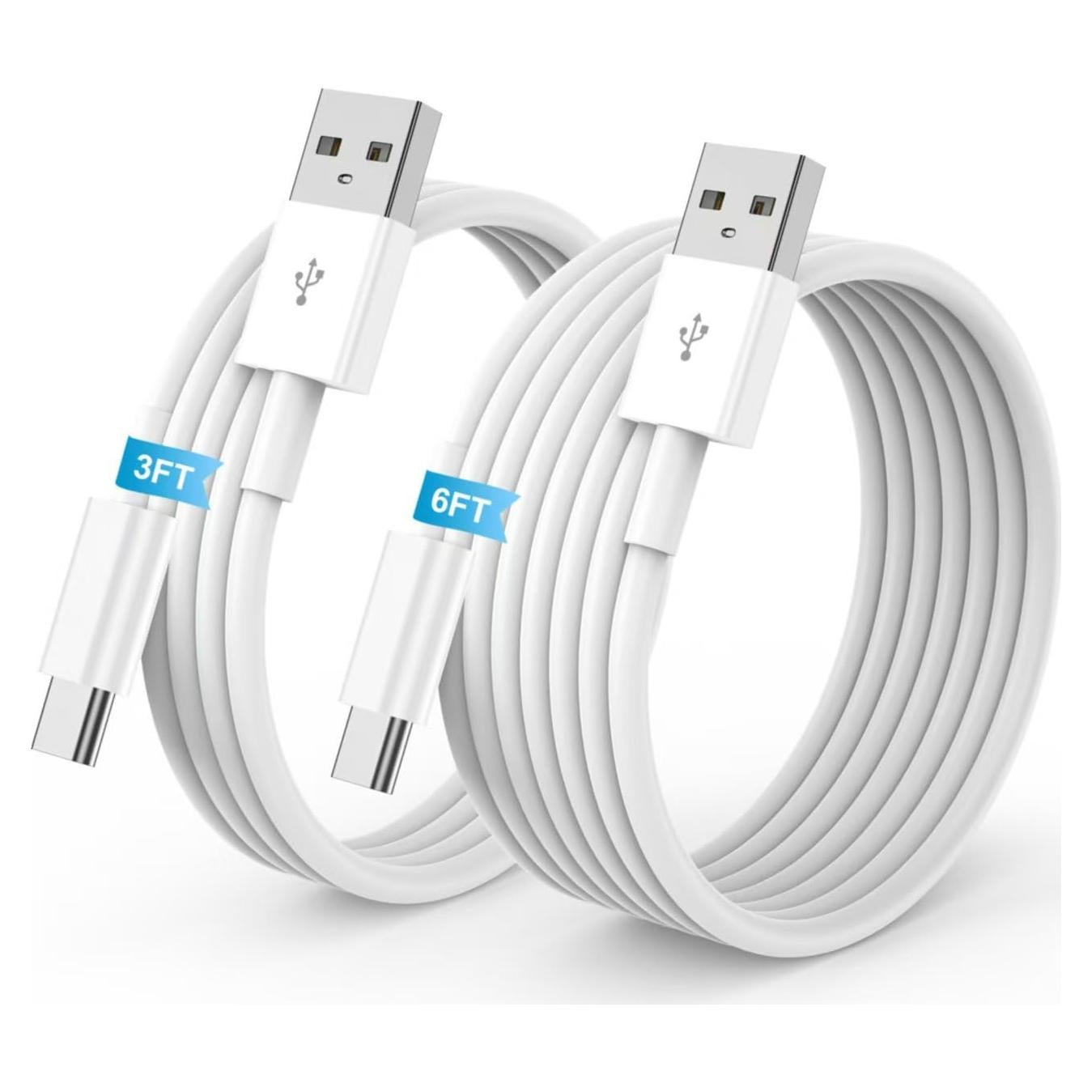 Cargador de coche USB A a C LDHTY 2Pack 3FT y 6FT para iPhone 16/15