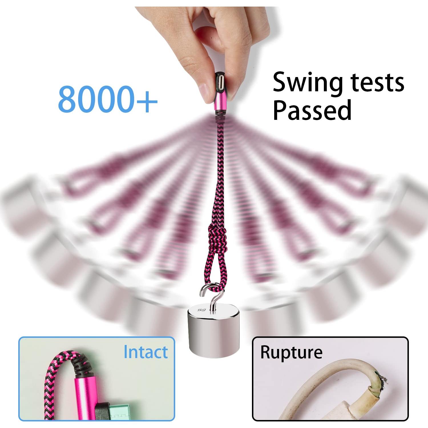 Cable USB C 90 Grados Teeind 1.83m Carga Rápida Nylon