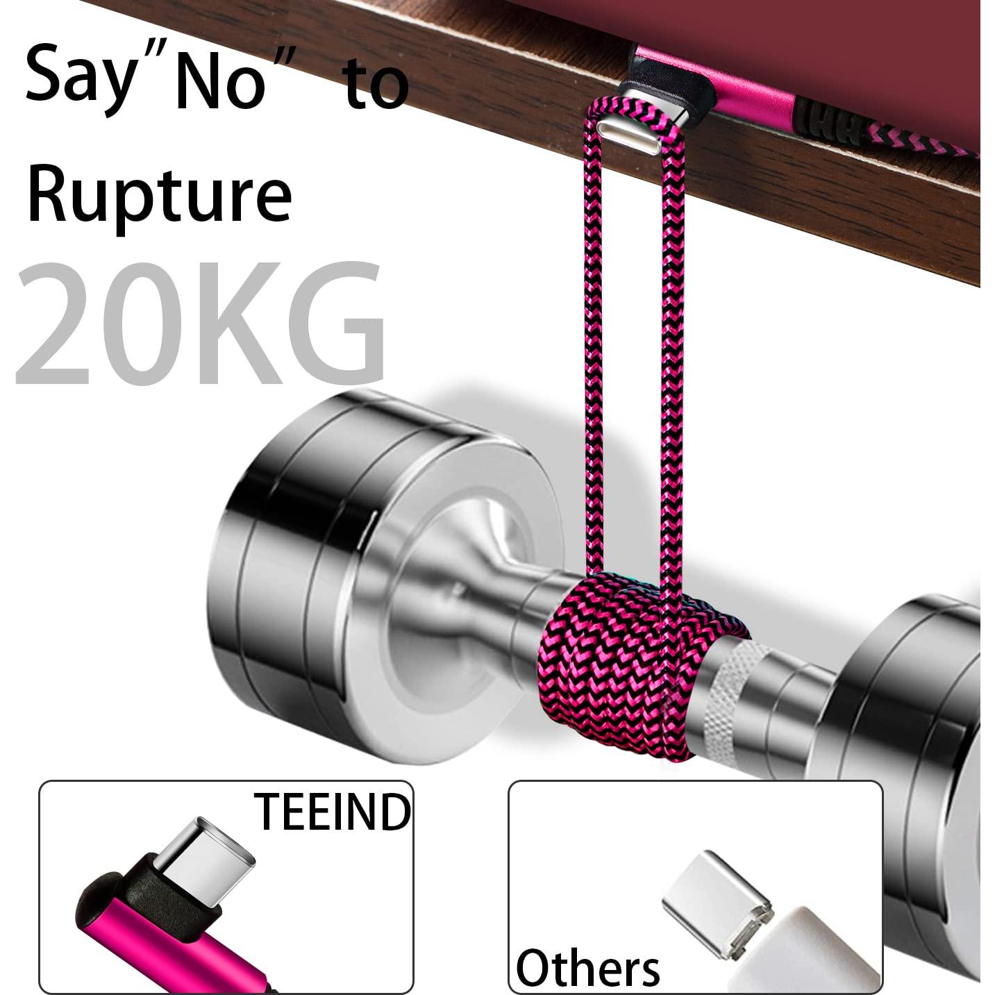 Cable USB C 90 Grados Teeind 1.83m Carga Rápida Nylon