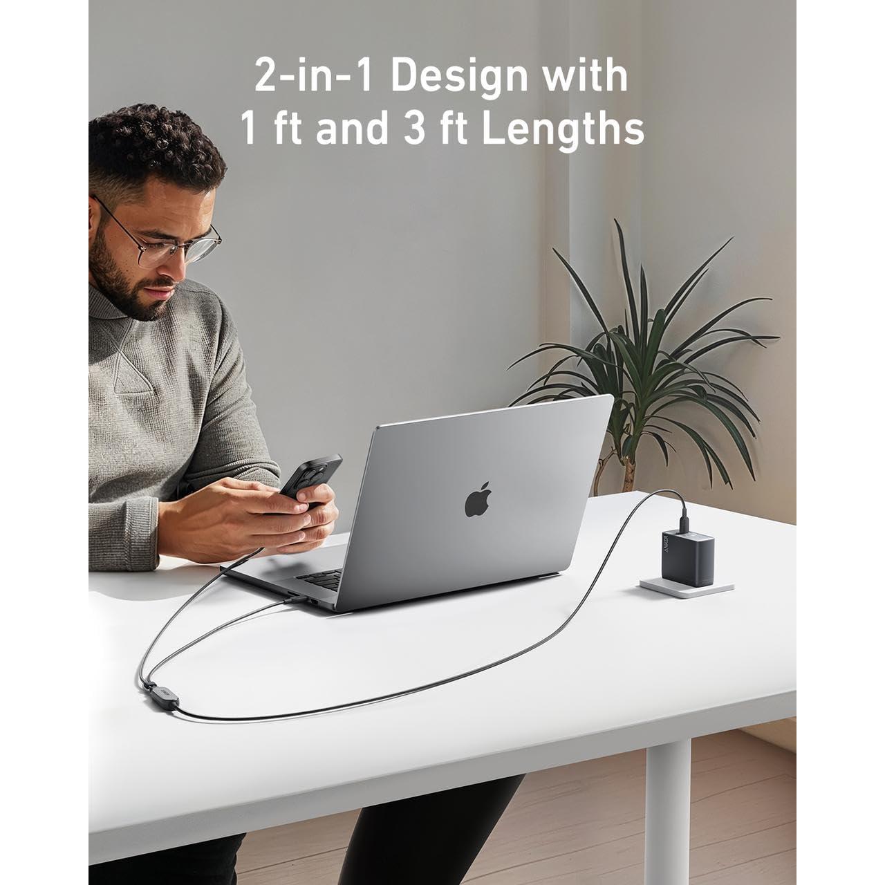 Cable USB-C a USB-C Anker 1.22m 140W Carga Rápida Negro