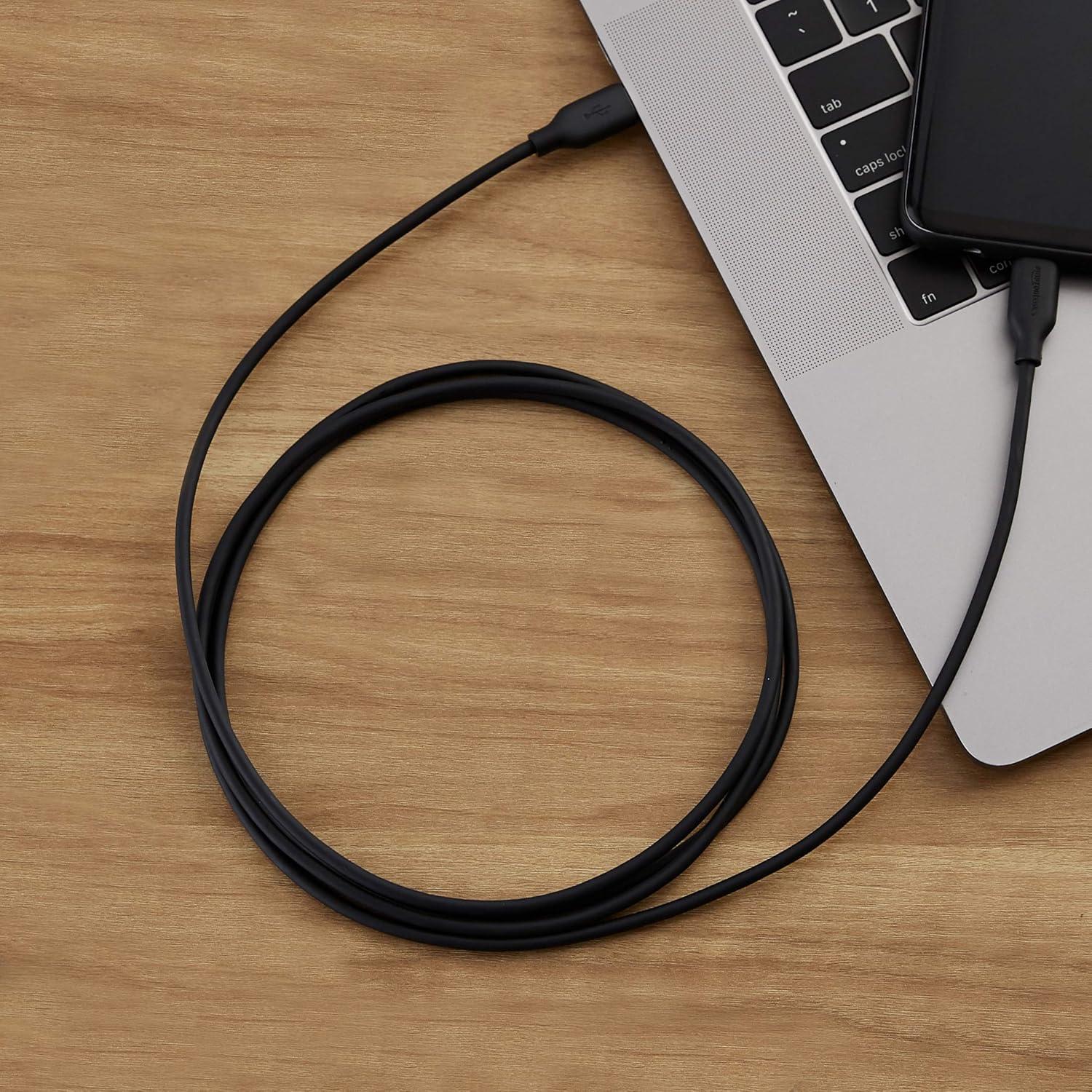 Cable de carga rápida USB-C 2.0 Amazon Basics 1.83m 60W