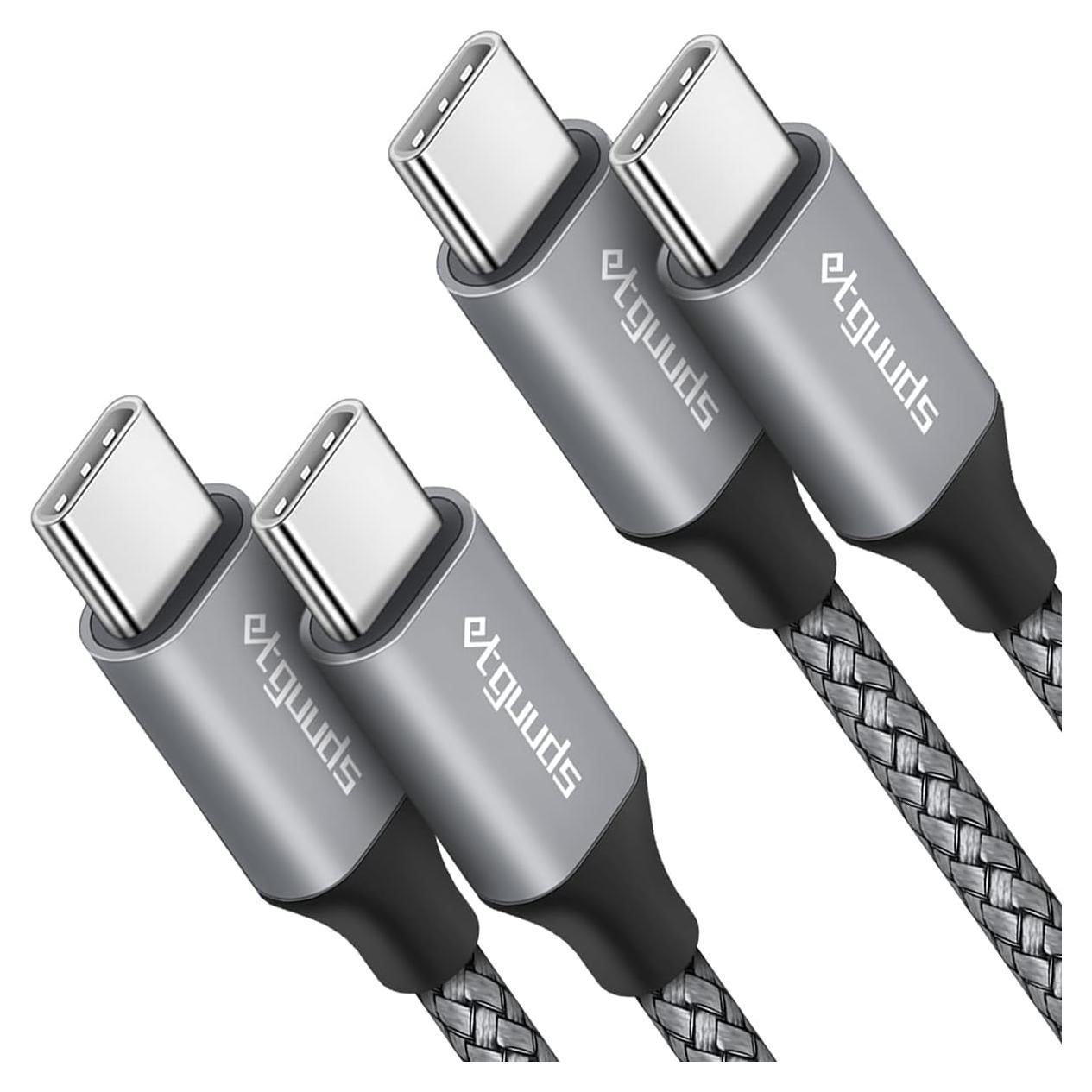 Cable USB C a USB C 1.22m etguuds - Carga Rápida 60W, 2-Pack