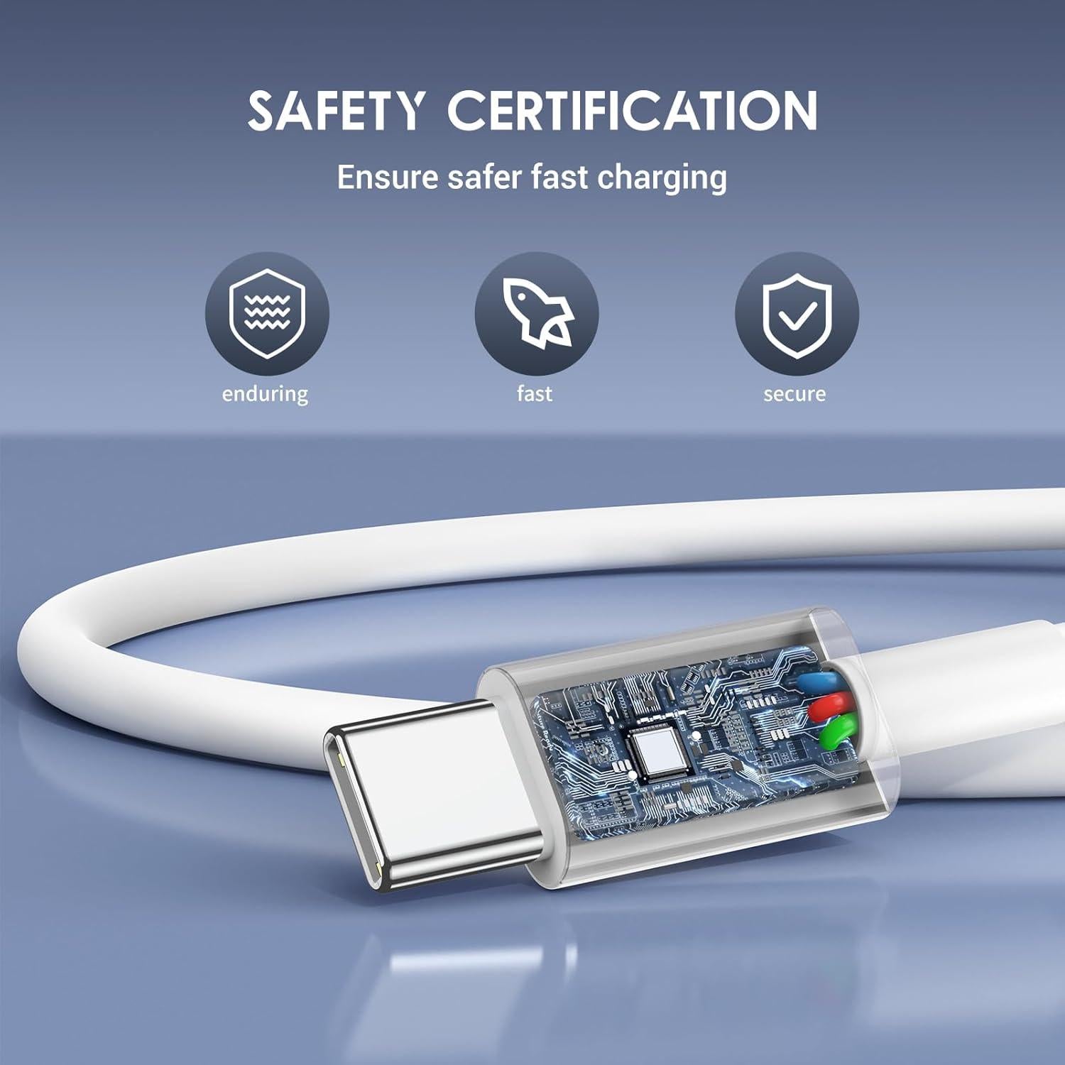 Paquete de 4 Cables USB C QZIIW 3FT Carga Rápida iPhone y Samsung