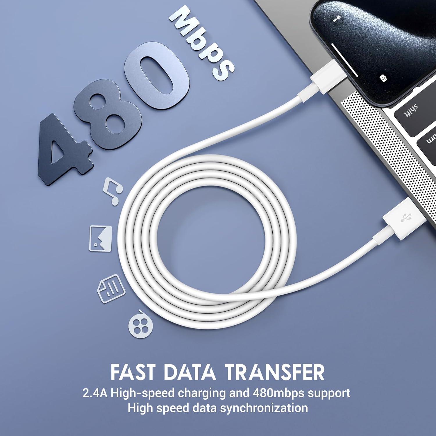 Paquete de 4 Cables USB C QZIIW 3FT Carga Rápida iPhone y Samsung