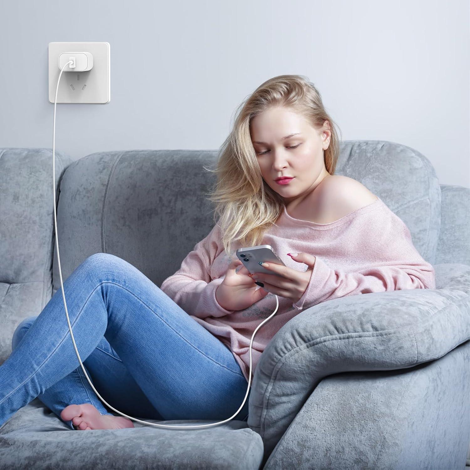 Paquete de 4 Cables USB C QZIIW 3FT Carga Rápida iPhone y Samsung