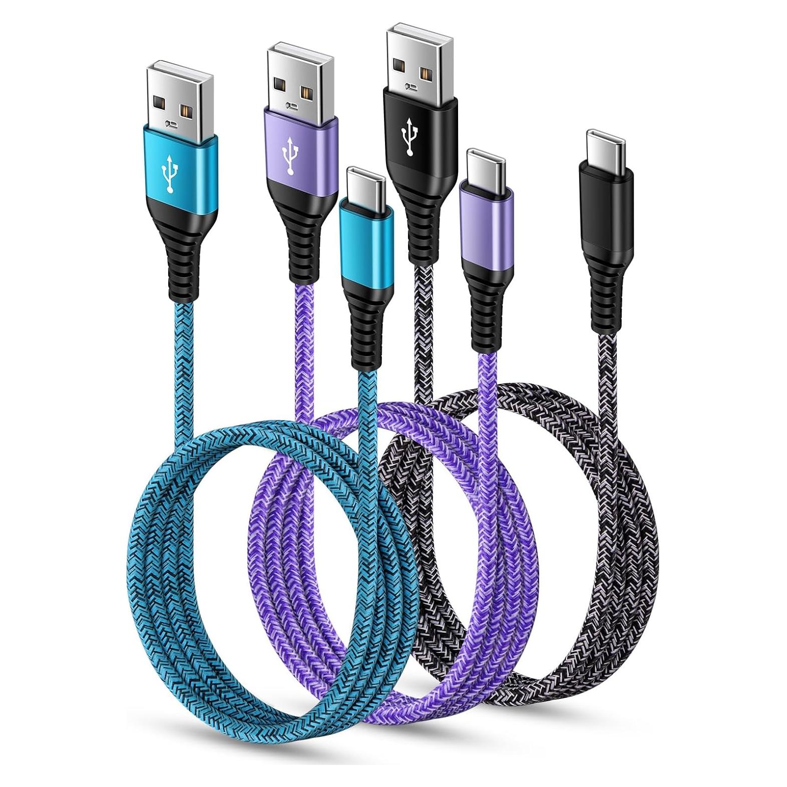 Cable de Carga Rápida USB C 3 Pack 1.83m ABCPOW para iPhone 15/16