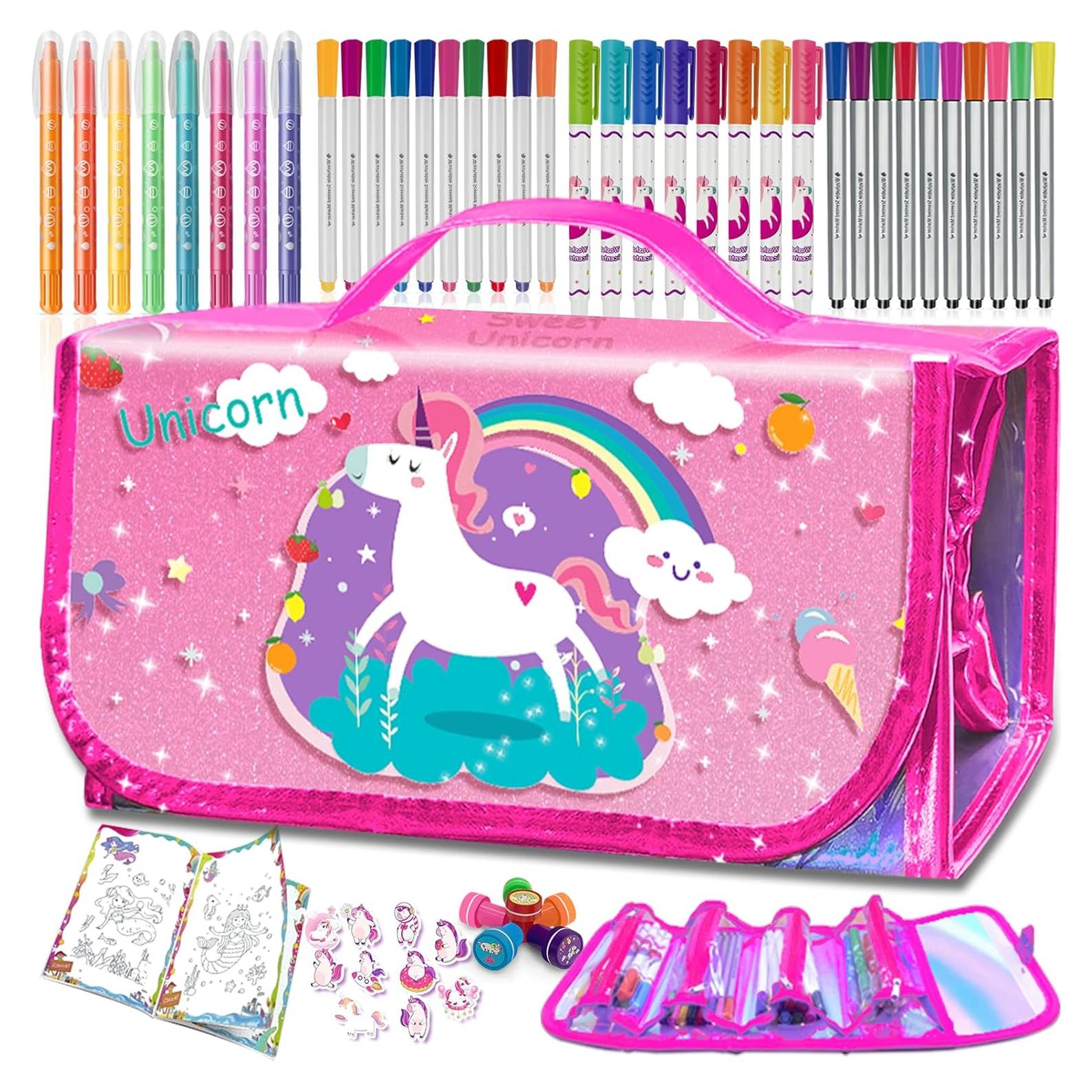 Conjunto de Marcadores Lavables Weirtoya Unicornio 56 Piezas