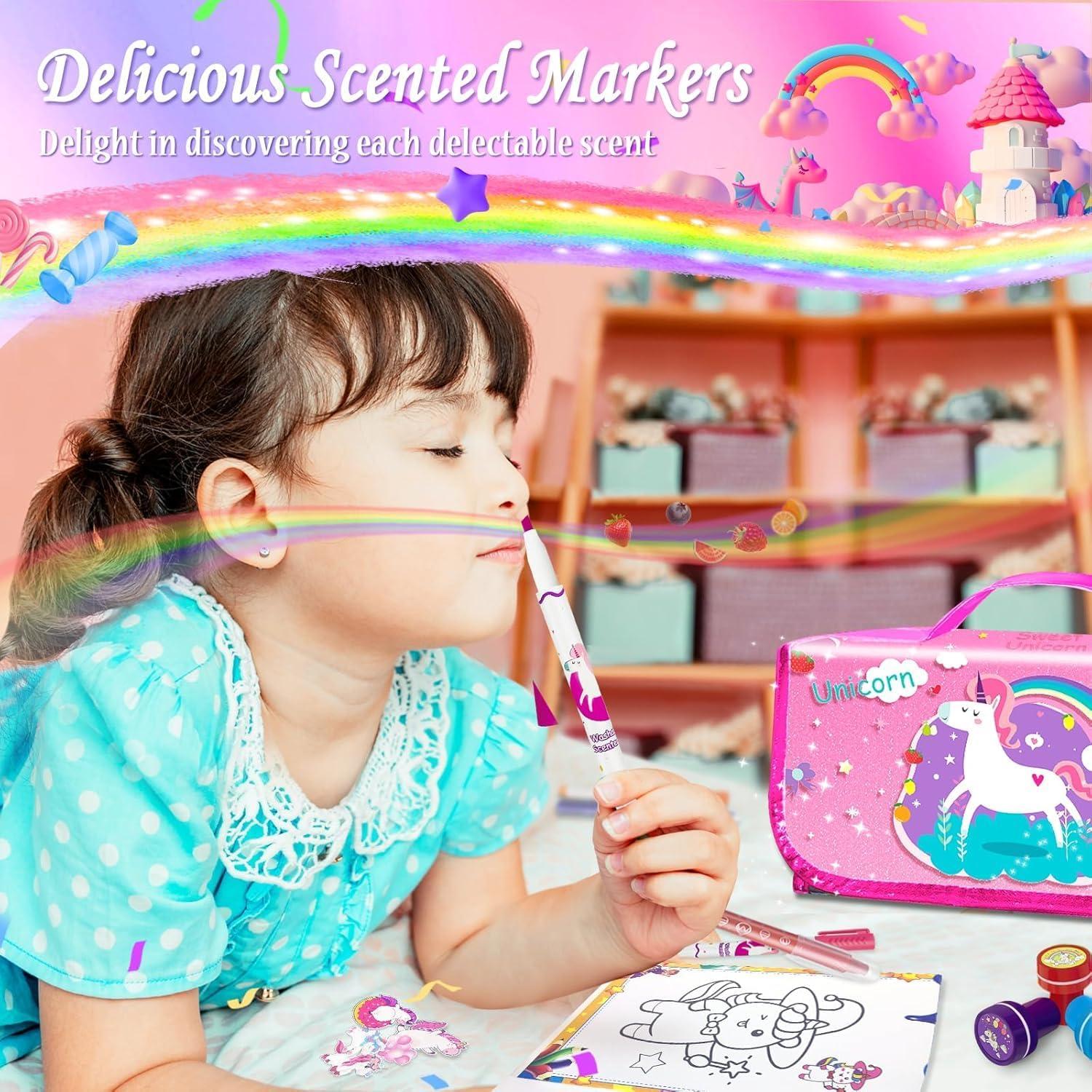 Conjunto de Marcadores Lavables Weirtoya Unicornio 56 Piezas