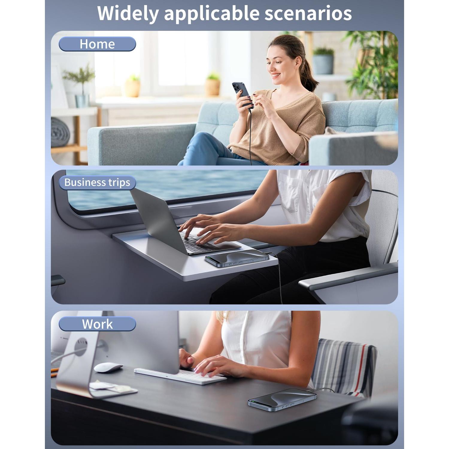 Cable USB C a USB C Plnhixt 1.83m 60W Carga Rápida 5Pack