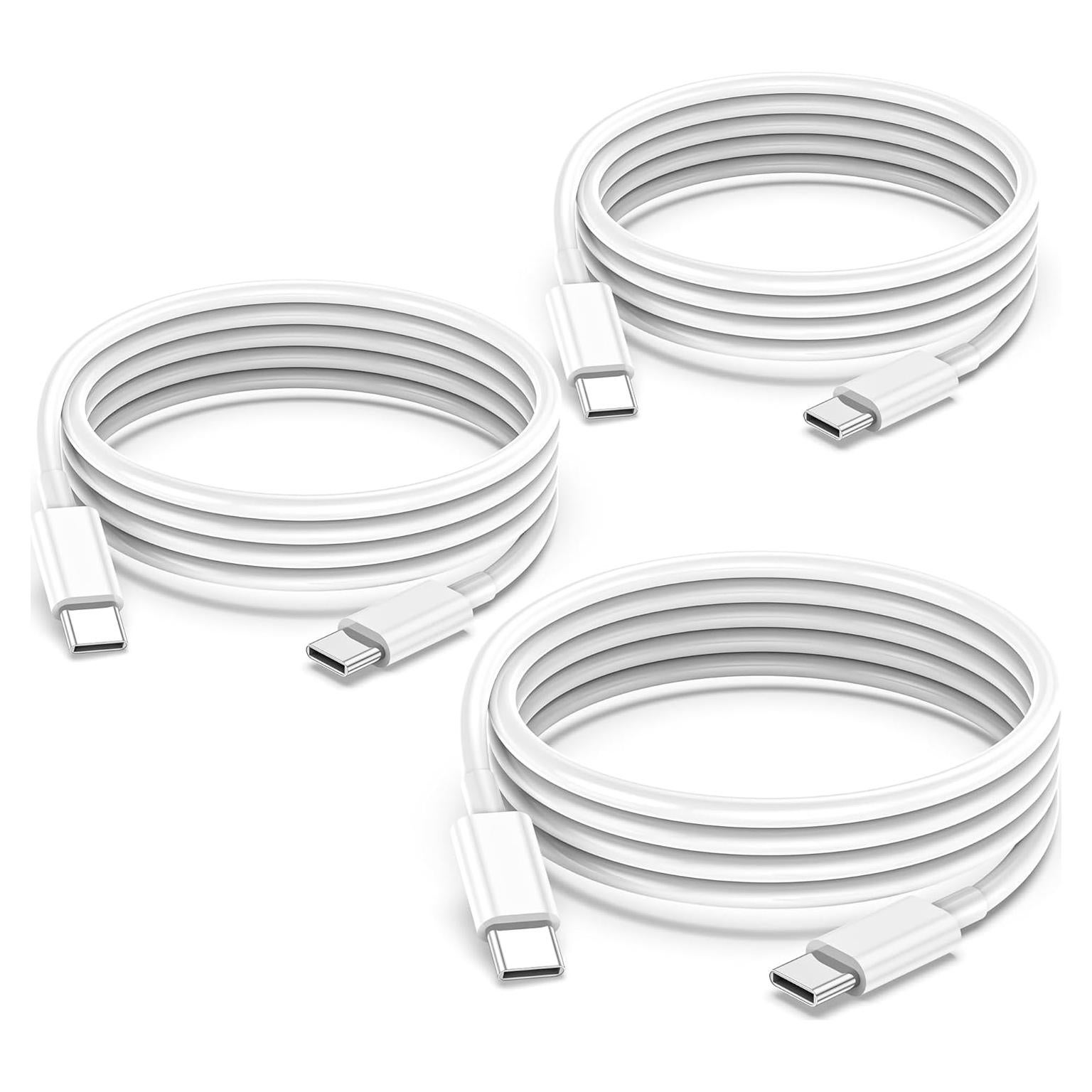 Paquete de 3 Cables USB C a USB C 1.83 m 60W PGQBS Blanco