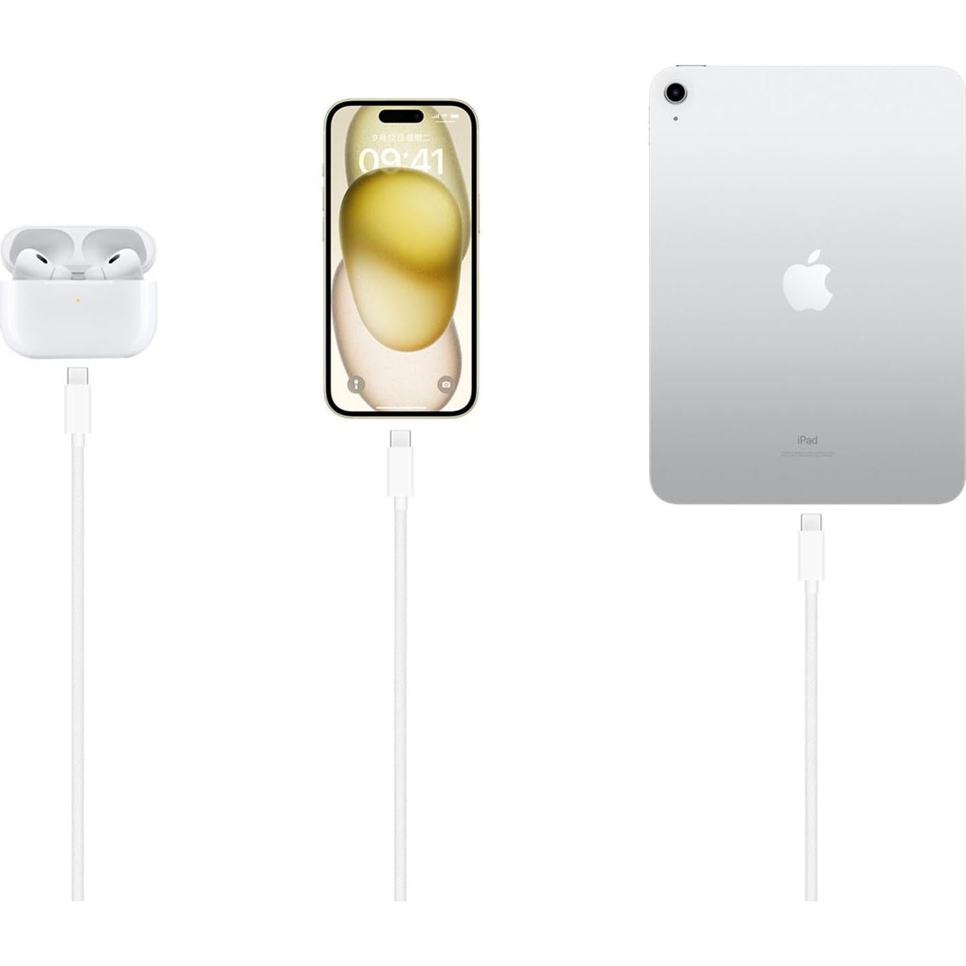 Cable trenzado USB A a USB C 1.5m Abysssea para iPhone y iPad