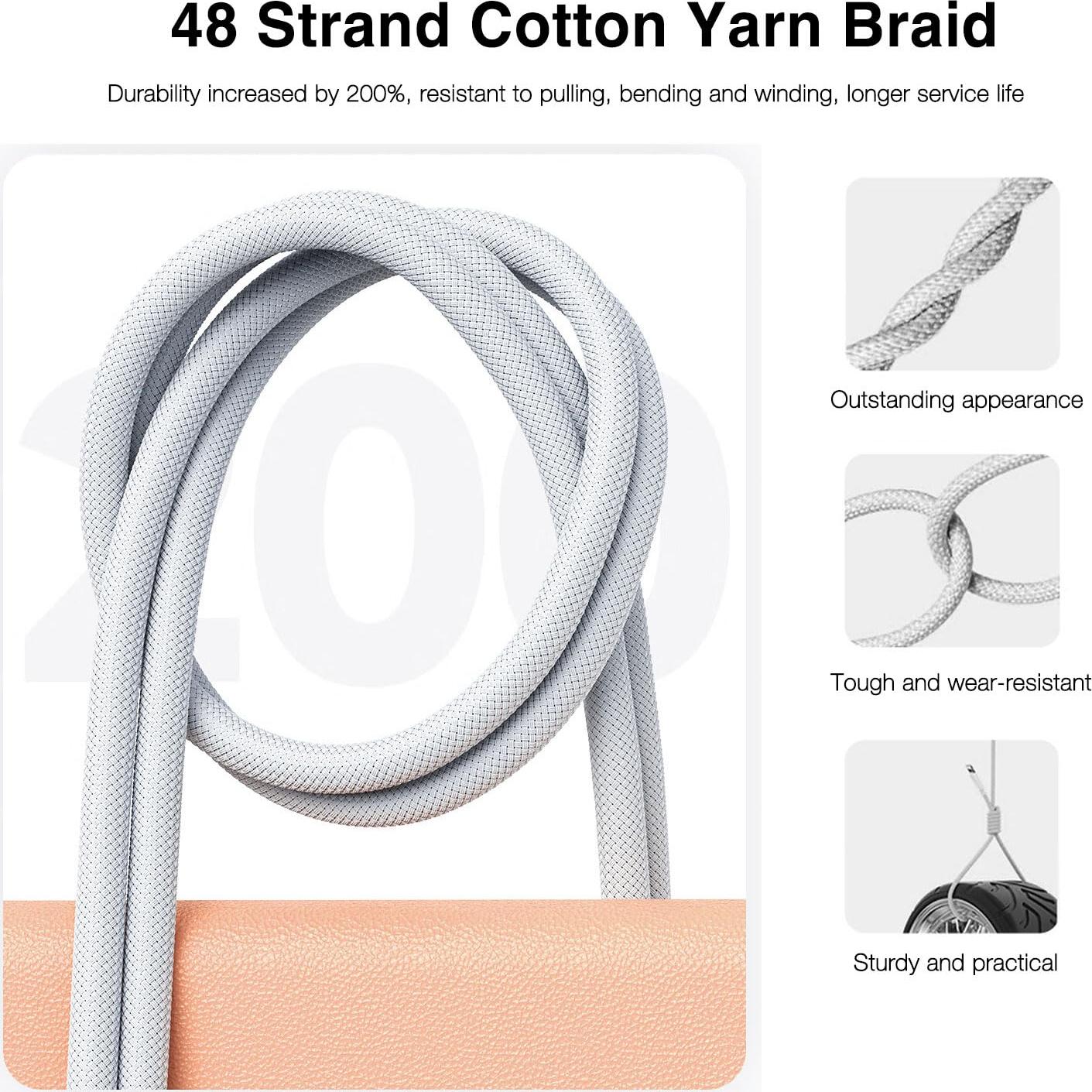 Cable trenzado USB A a USB C 1.5m Abysssea para iPhone y iPad