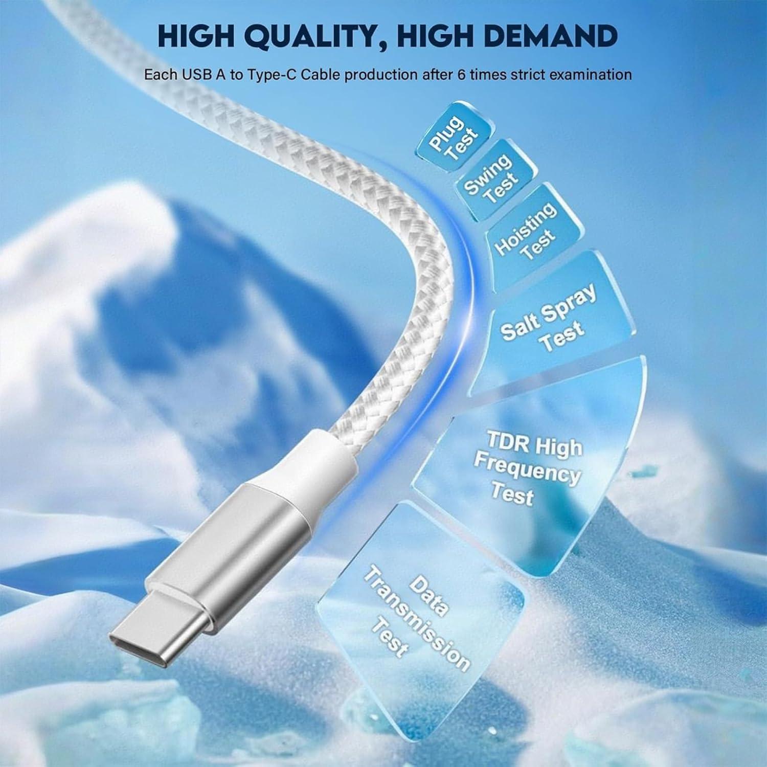 Cable USB a USB C HKYUSHINE 5 Paquetes 0.91-3.05m Carga Rápida