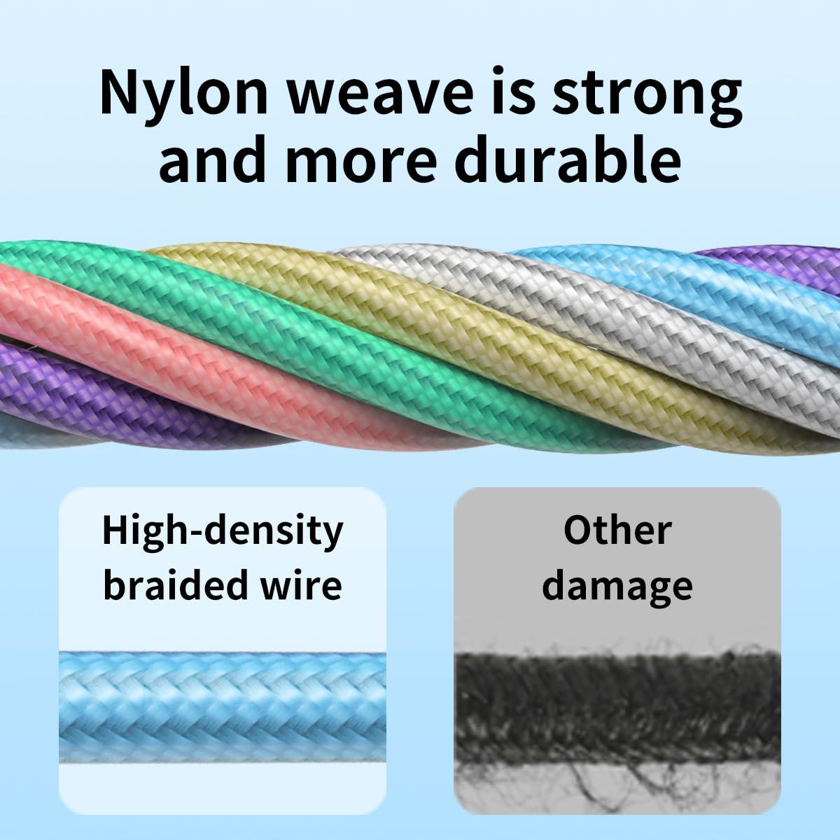 Cable USB a USB C HKYUSHINE 5 Paquetes 0.91-3.05m Carga Rápida