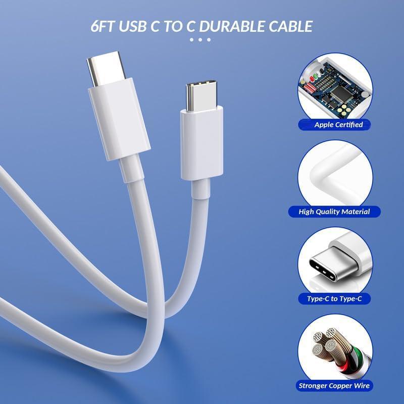 Cargador Rápido Doble Puerto USB C Apple para iPhone 15 - 2 Pack
