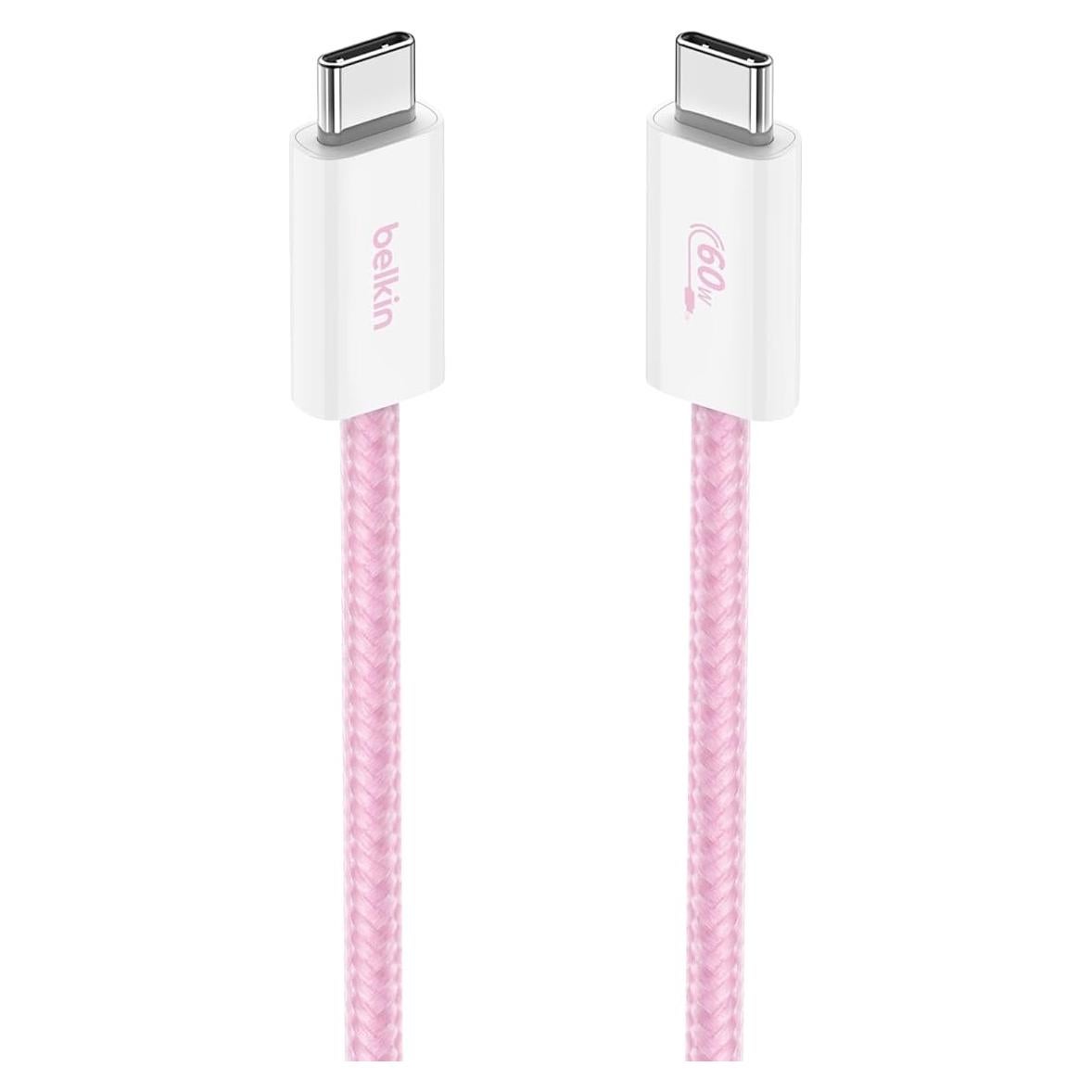 Cable USB-C a USB-C Belkin 1M 60W Carga Rápida Rosa