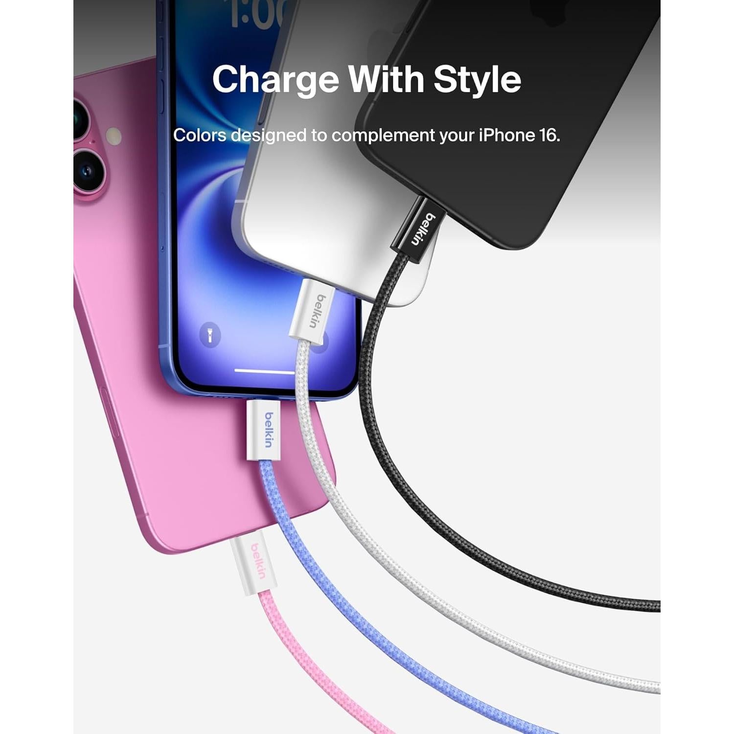 Cable USB-C a USB-C Belkin 1M 60W Carga Rápida Rosa