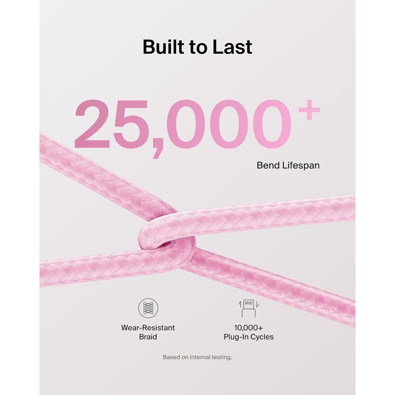 Cable USB-C a USB-C Belkin 1M 60W Carga Rápida Rosa