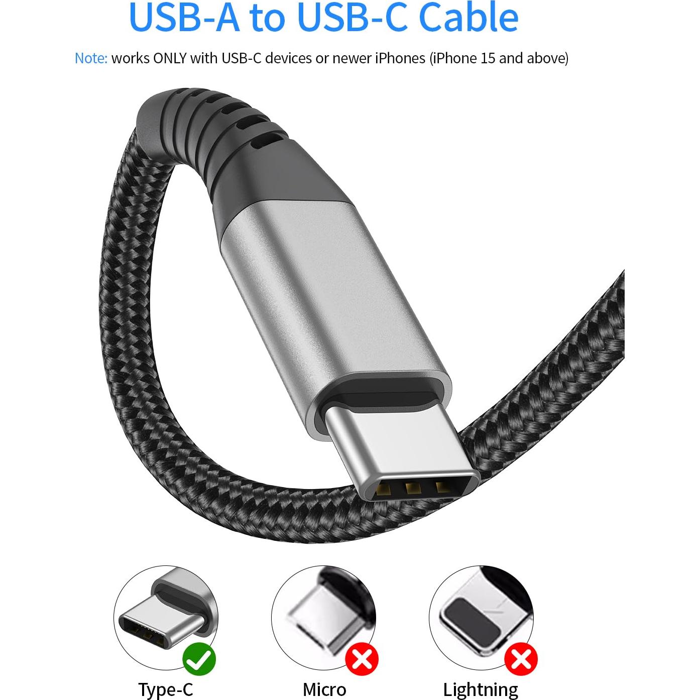 Cable USB C Corto 15 cm Umefly Carga Rápida 3A 2 Paquete
