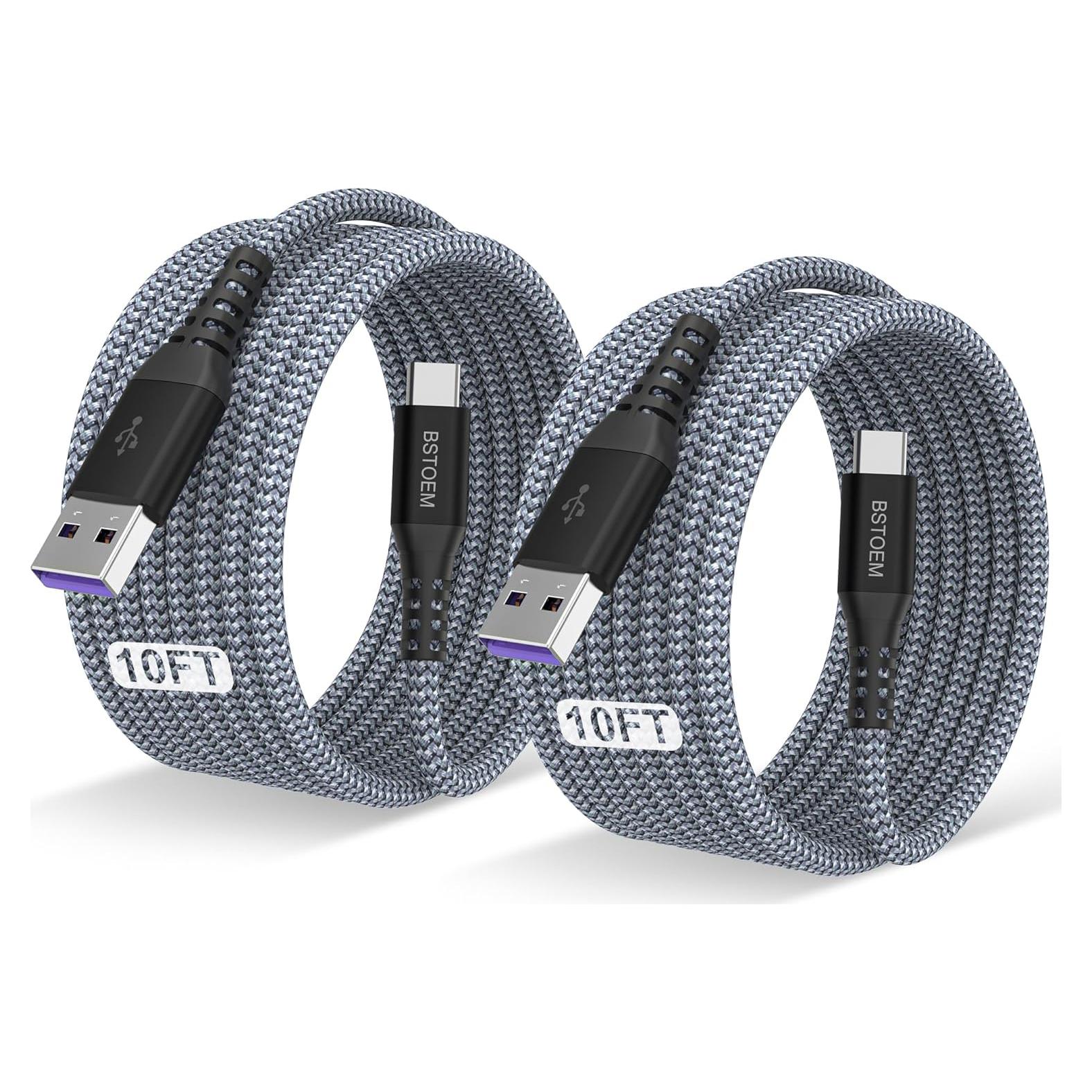 Cable USB A a C 3m BSTOEM Carga Rápida 3A para iPhone y Samsung