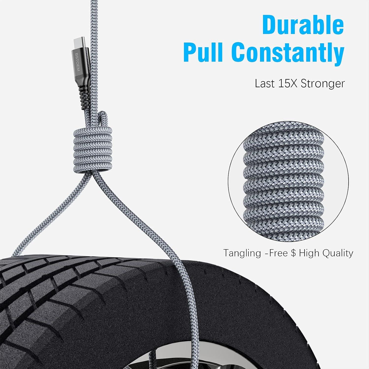 Cable USB A a C 3m BSTOEM Carga Rápida 3A para iPhone y Samsung