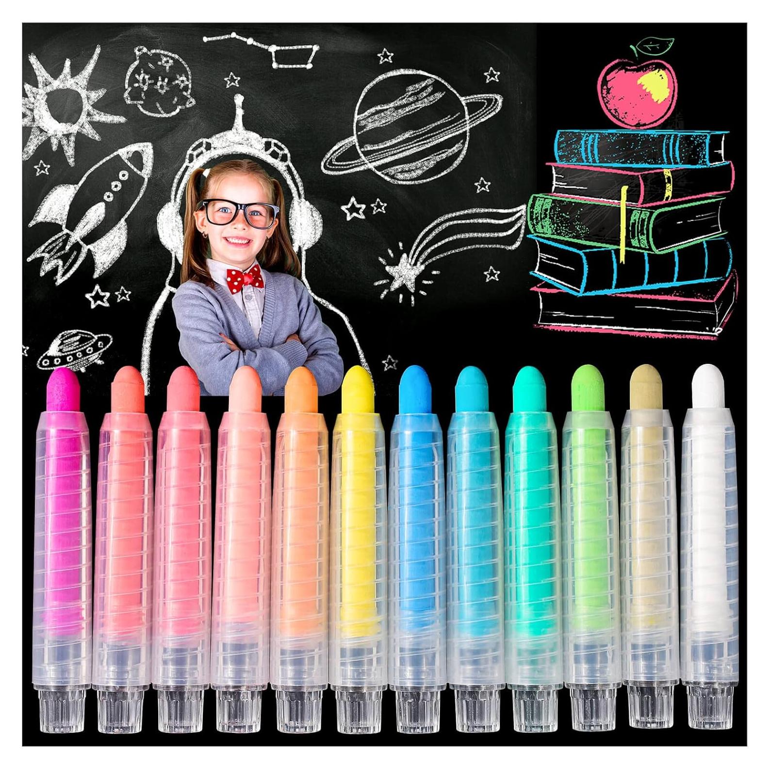 Juego de Tizas Lavables para Acera ZHBDMGK - 12 Colores