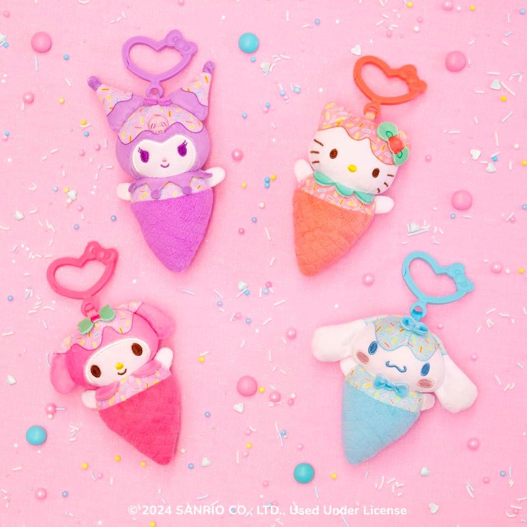 Paquete de 4 Peluches Clip-On Hello Kitty y Amigos 10.16 cm