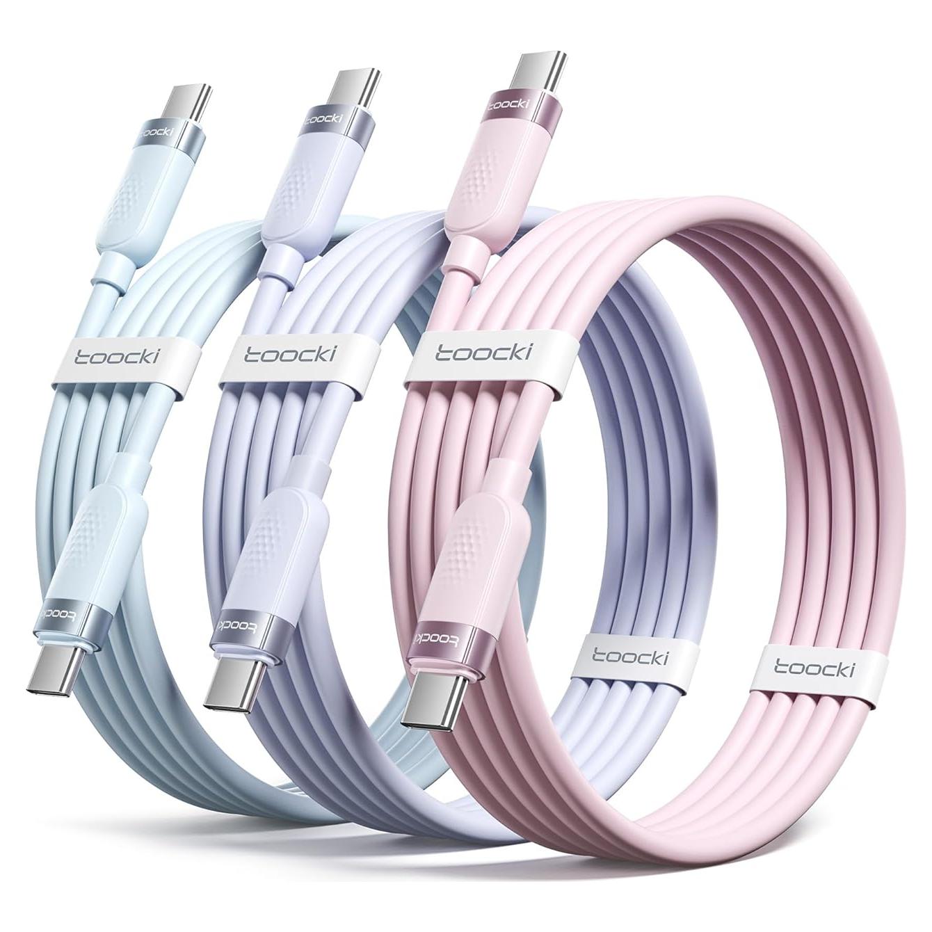 Cable USB C a USB C 3 Pack 2m 60W Carga Rápida Toocki