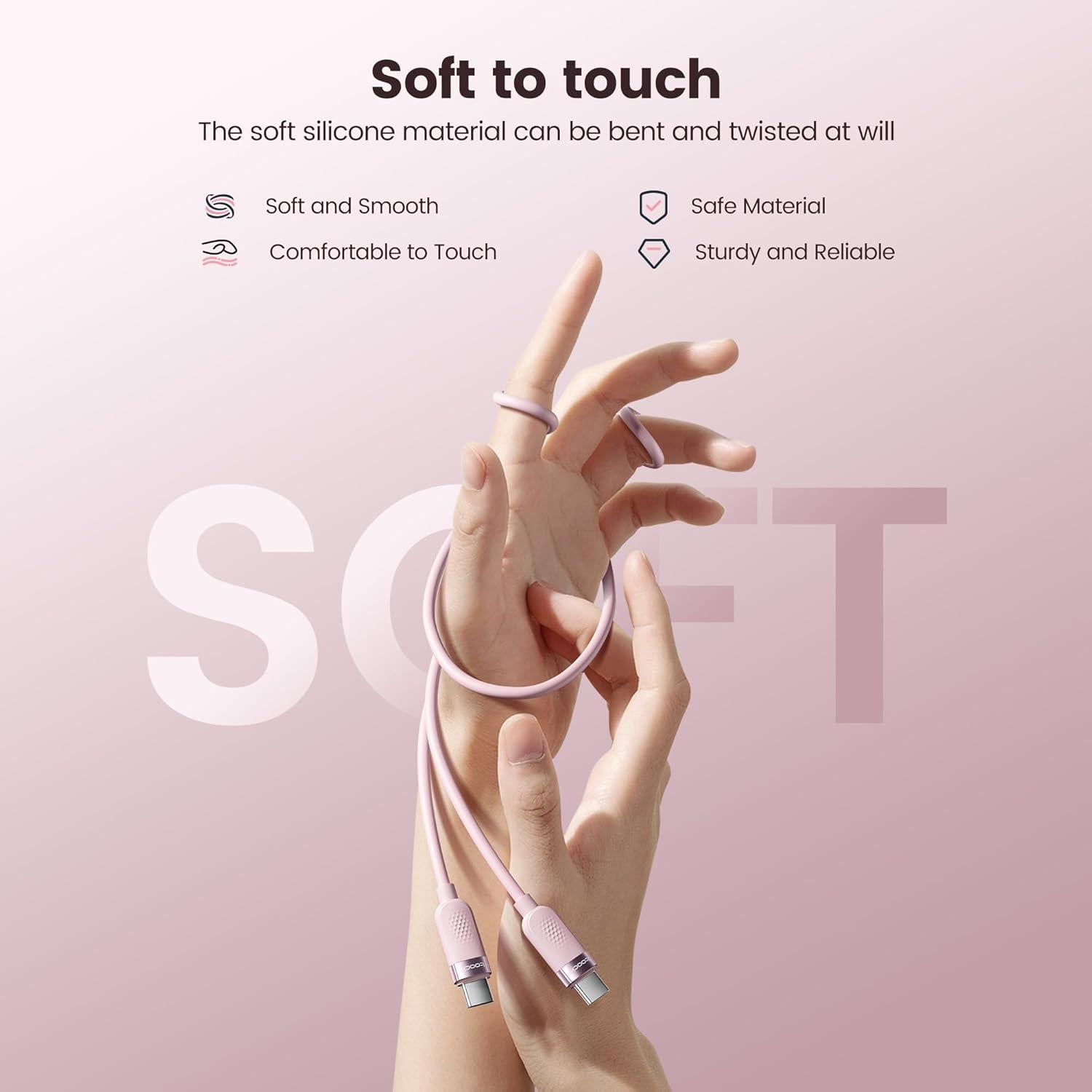 Cable USB C a USB C 3 Pack 2m 60W Carga Rápida Toocki