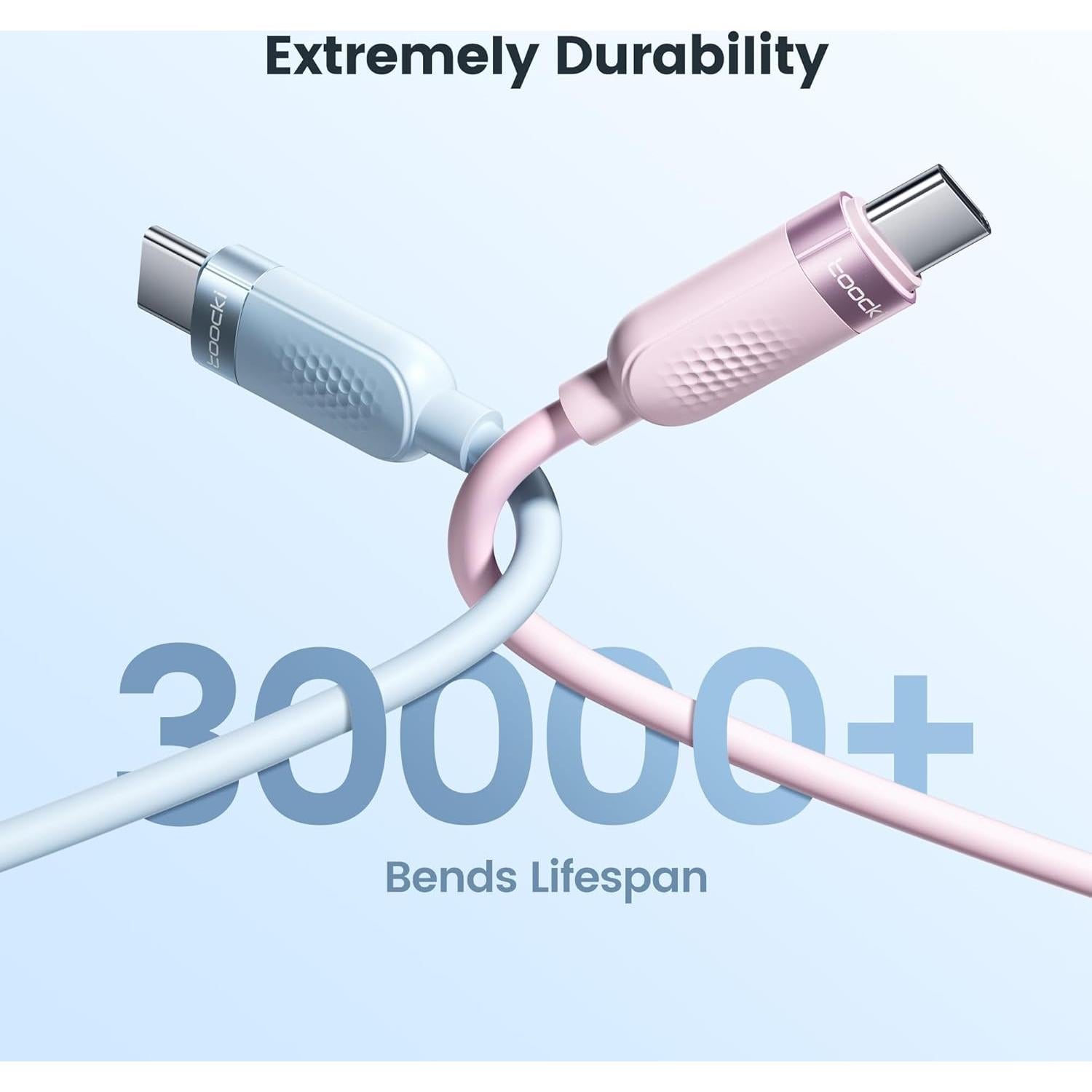 Cable USB C a USB C 3 Pack 2m 60W Carga Rápida Toocki