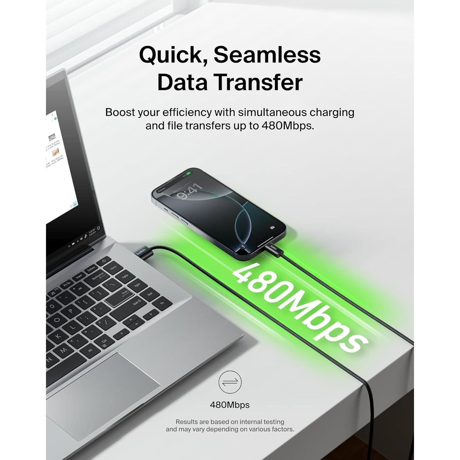 Cable USB A a USB C Belkin 2M 15W Carga Rápida Negro