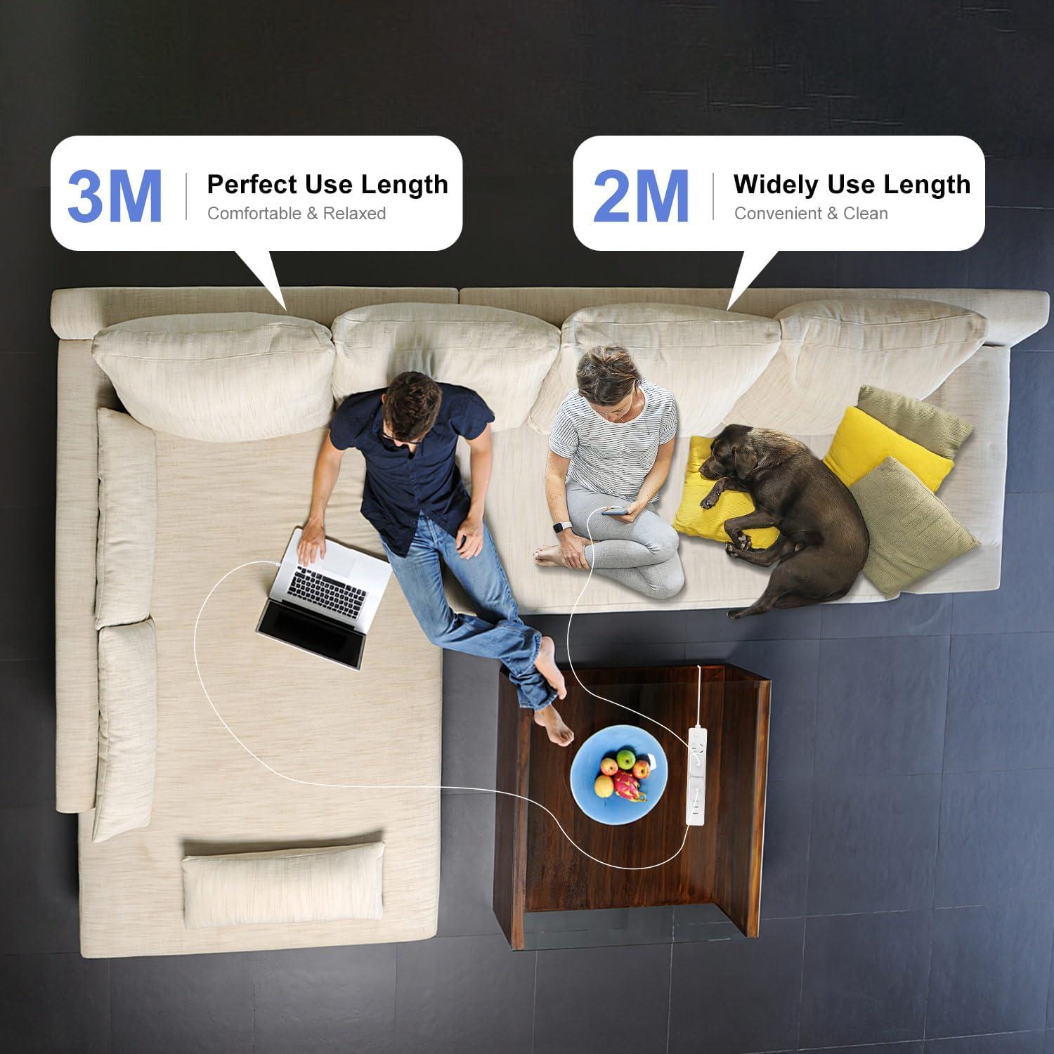 Cable USB C 240W Hzevn 1.8m + 3m Carga Rápida MFi