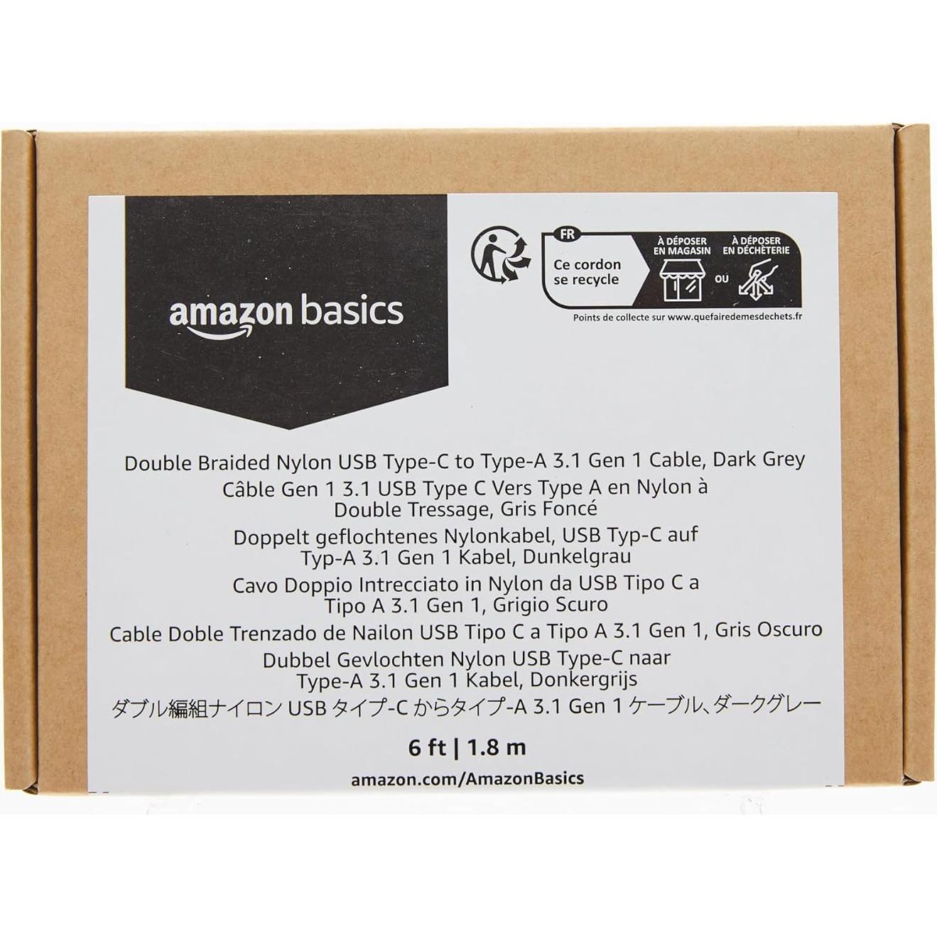 Cable de carga rápida USB-C a USB-A 1.8m Amazon Basics