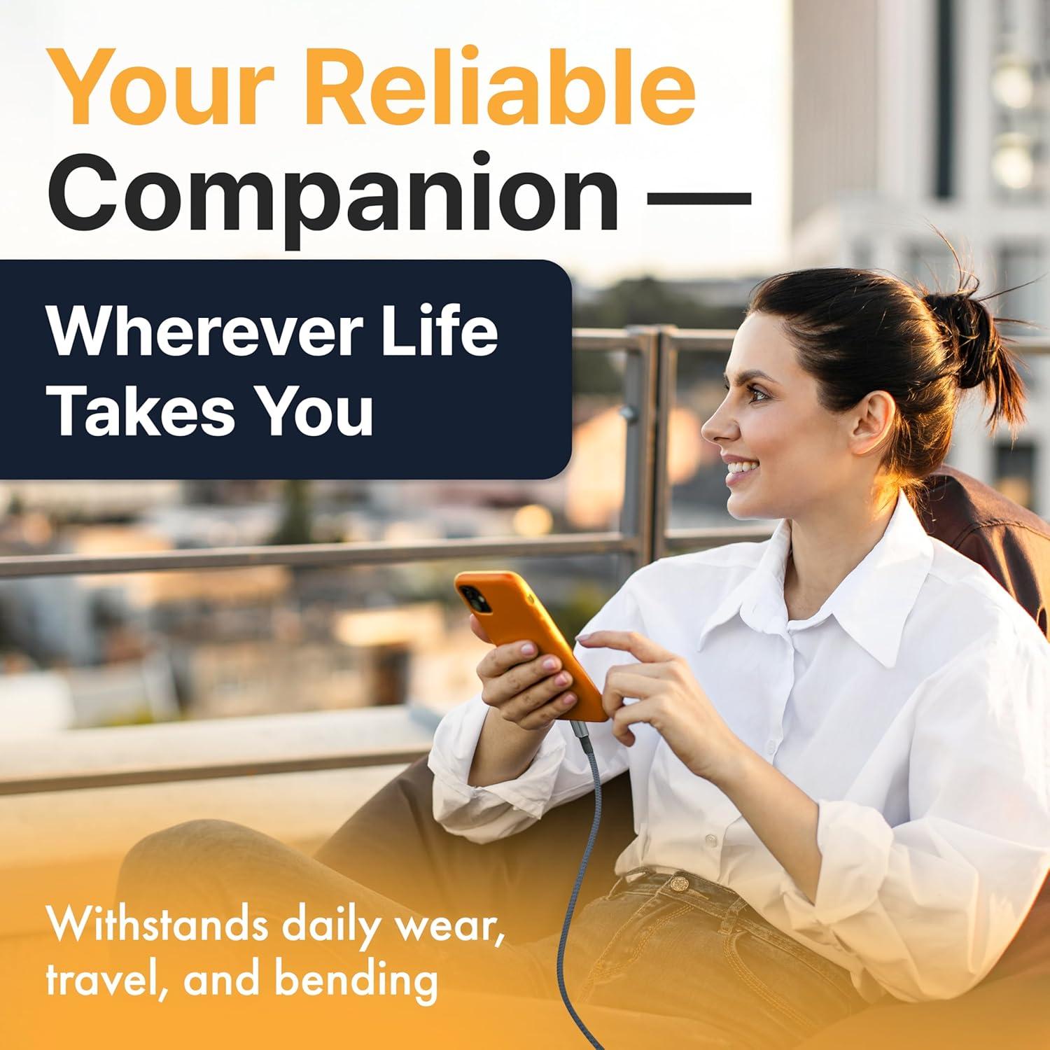 Cable USB-C trenzado Delfy 2m carga rápida 240W para iPhone 15/16