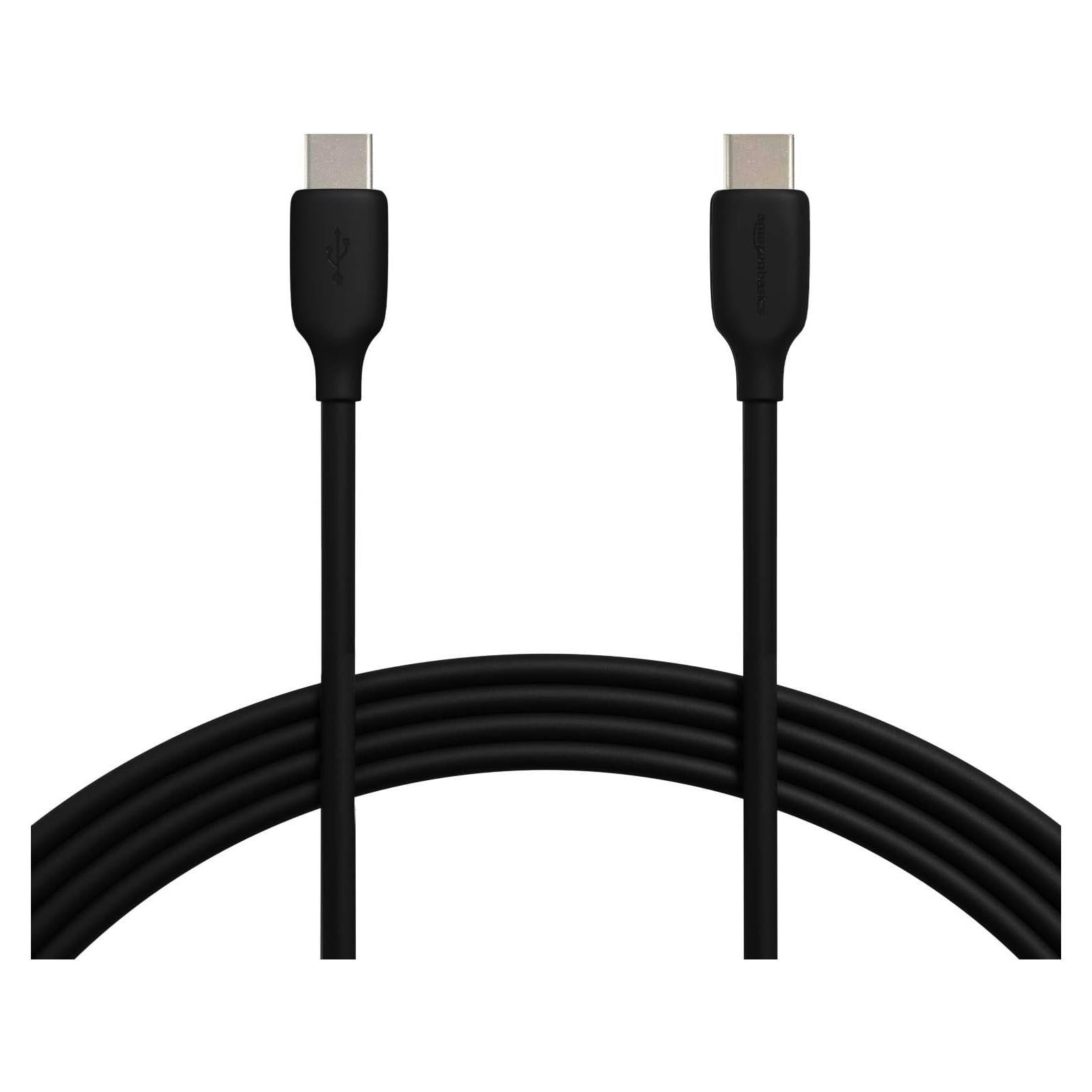 Cable de carga rápida USB-C 2.0 Amazon Basics 3m negro