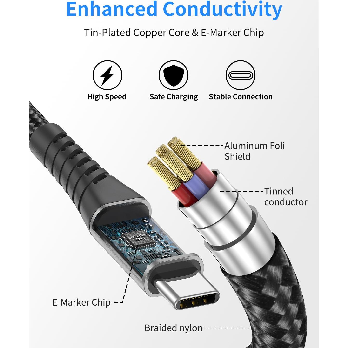 Cable USB C a USB C 3 Pies Umefly 60W Carga Rápida