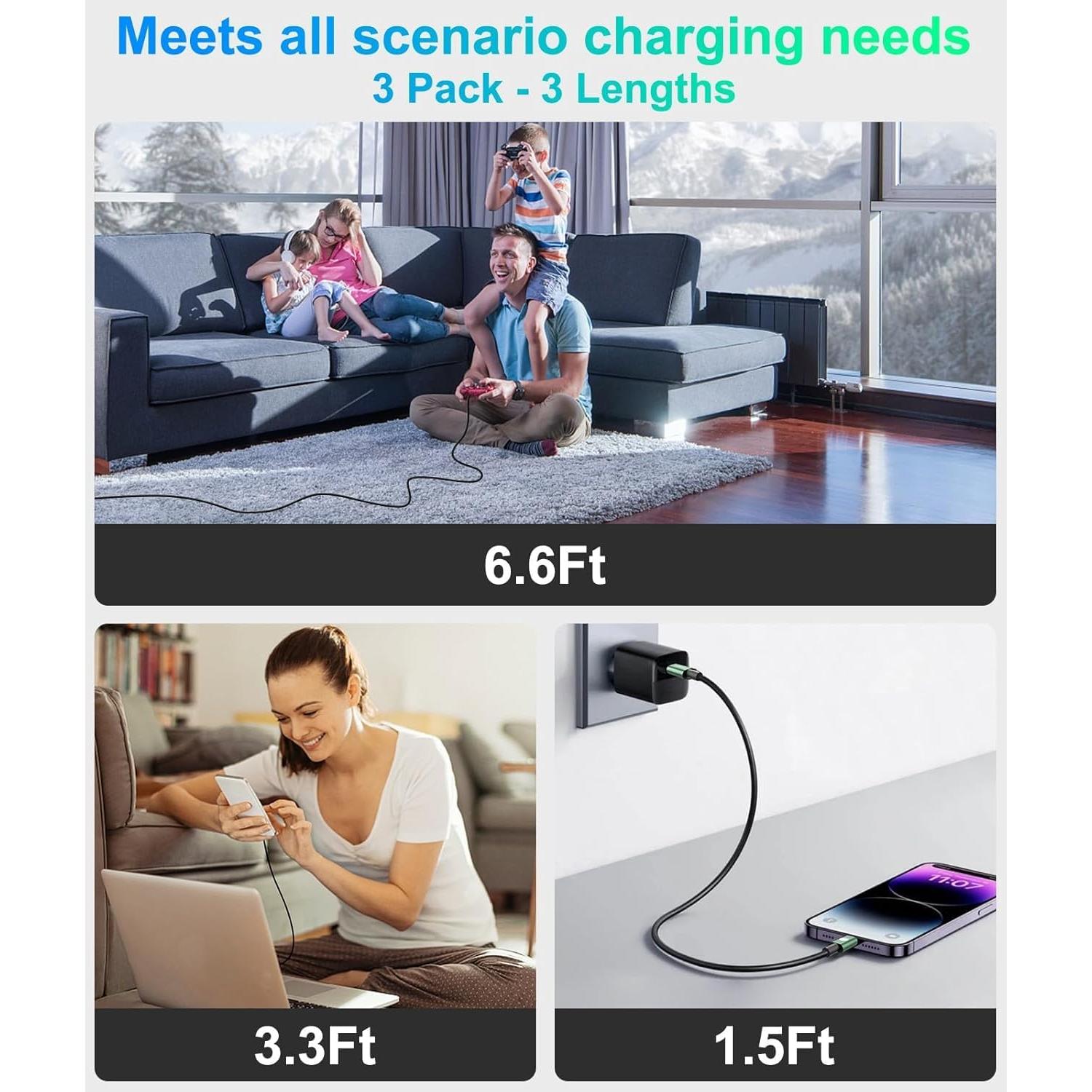 Cable USB C 240W Kobilar 2Pack 1.83m Carga Rápida