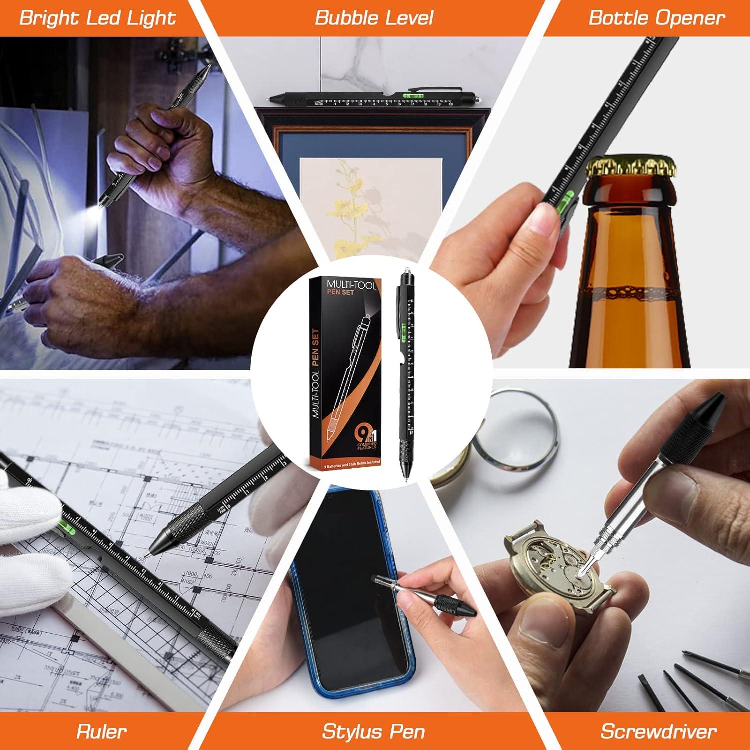 Bolígrafo Multiherramienta 9 en 1 SAPGIF Negro