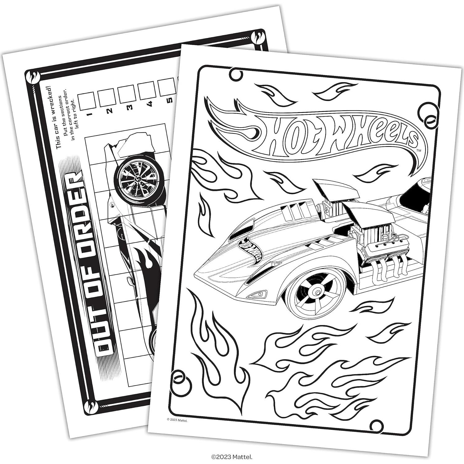 Libro de Colorear Hot Wheels Bendon 48 Páginas con Tatuajes
