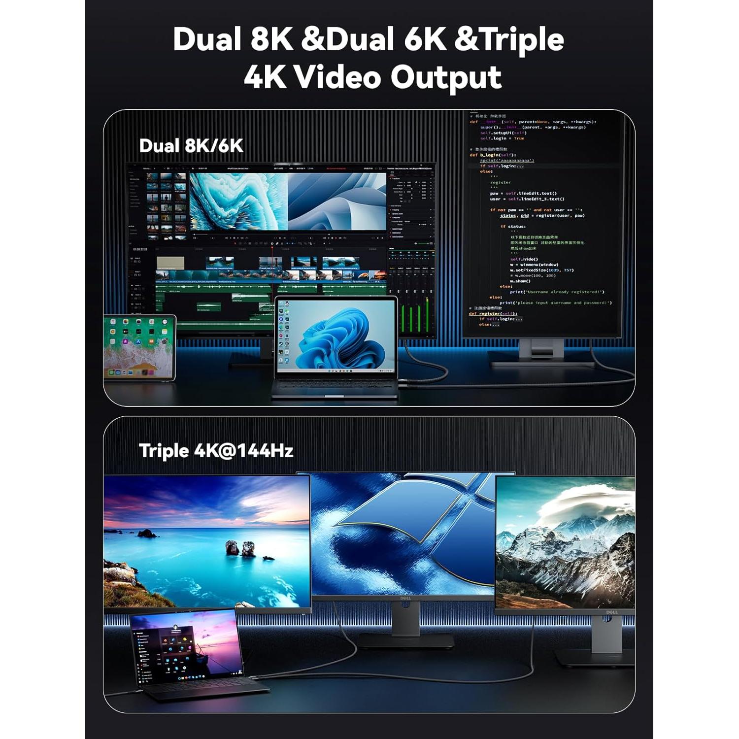 Cable USB 4 Thunderbolt 4 1m 80Gbps Carga Rápida 240W