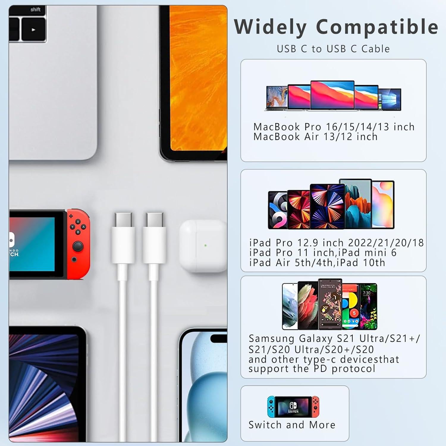 Cable USB C a USB C 3M 60W UIIZIBVKJZ Carga Rápida