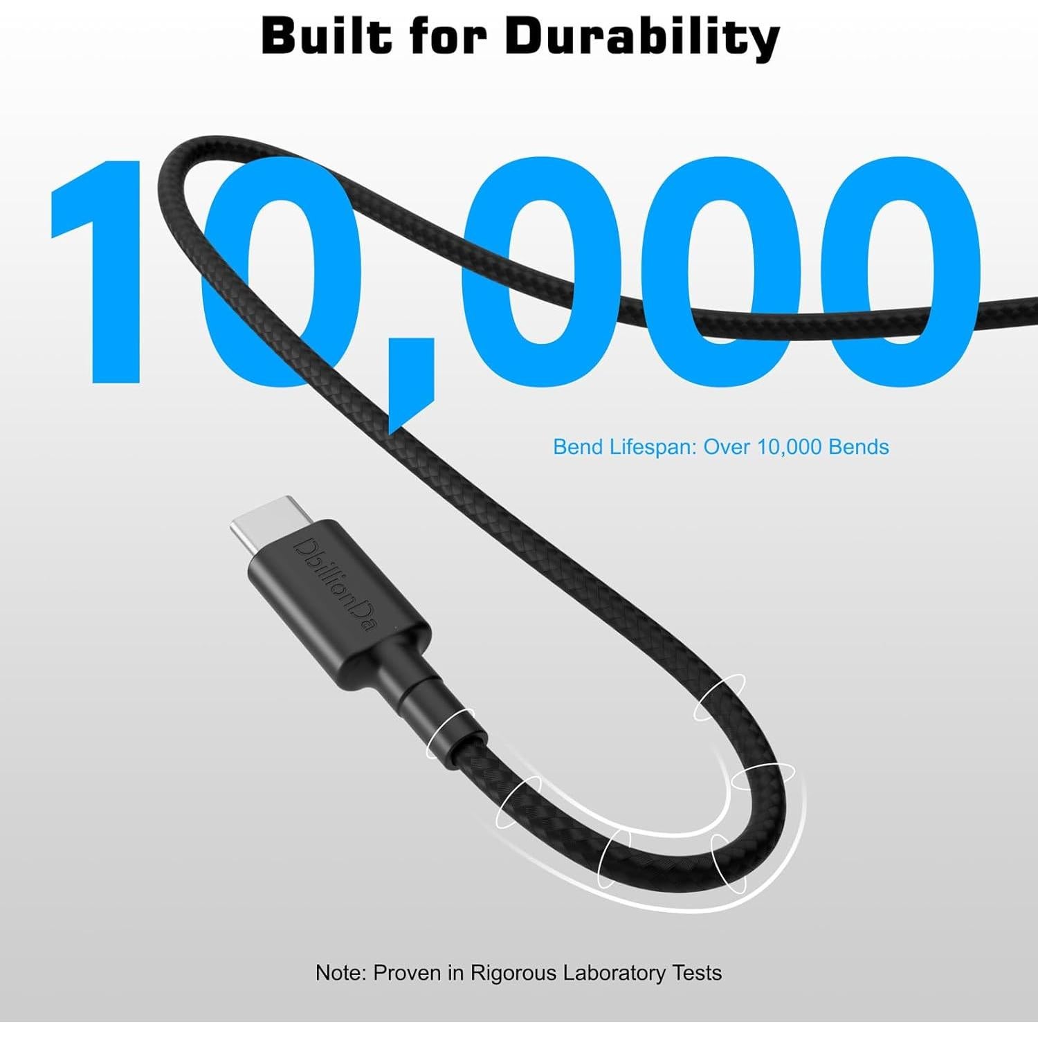 Cable USB C a USB C 1.83m 60W DbillionDa Ángulo Recto