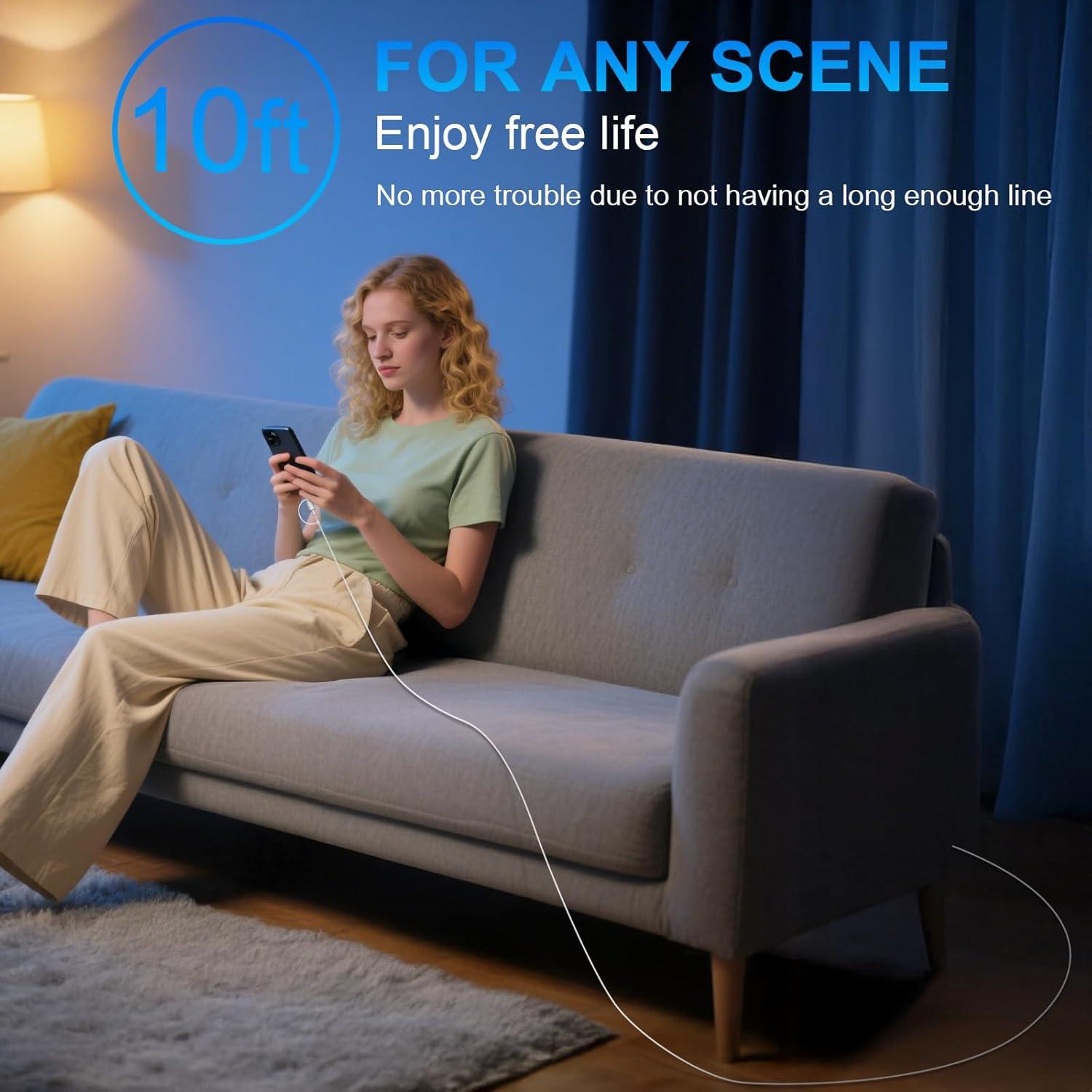 Cargador Rápido USB C 20W para iPhone 16/15 - Paquete de 3