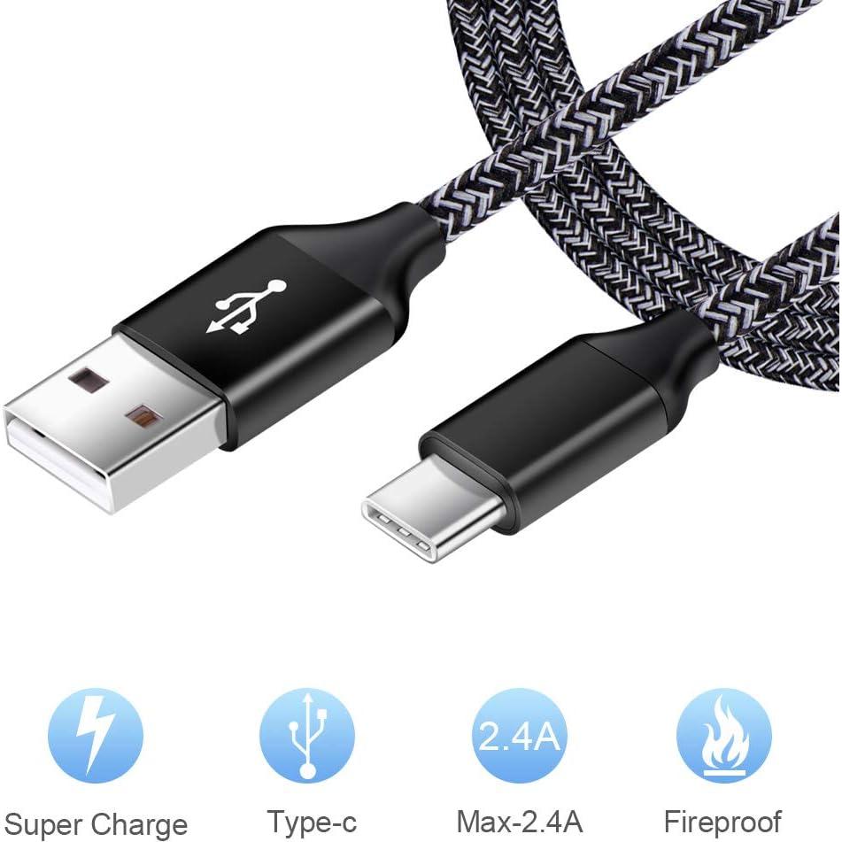 Cargador de Pared USB Tipo C Rápido 2-Pack 6ft para Samsung y Google