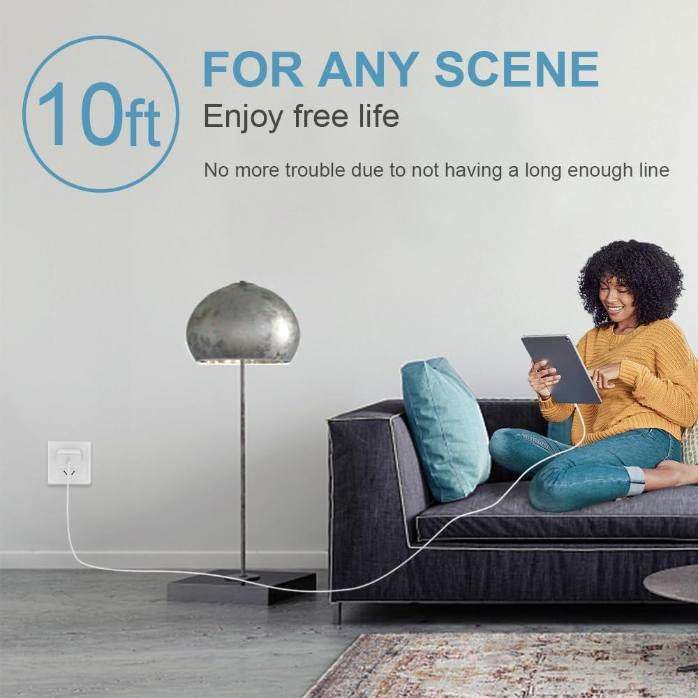 Cargador Rápido USB C 20W + Cable 3m para iPhone 16/15