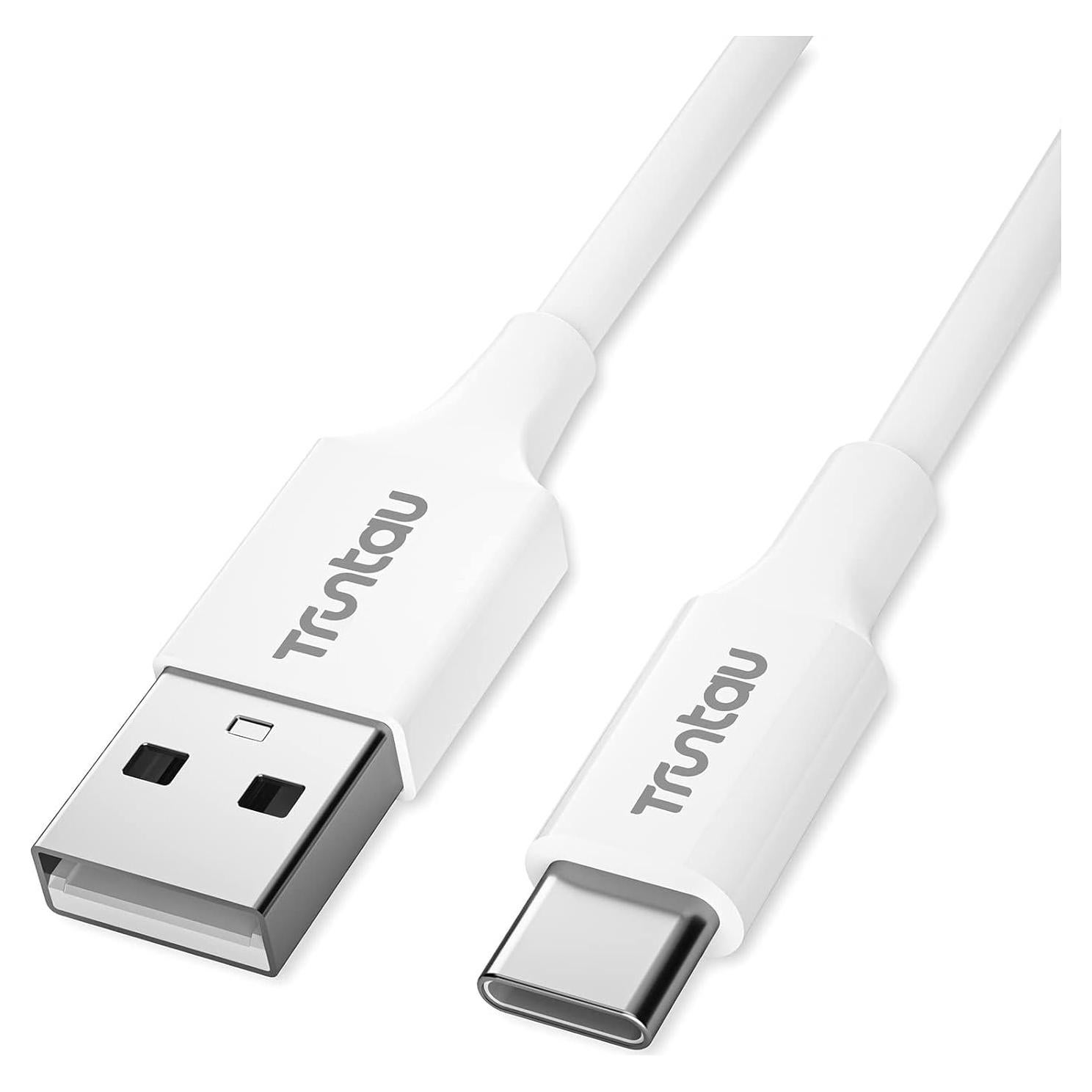 Cable USB a USB C Truntau 1m Carga Rápida 3A Blanco