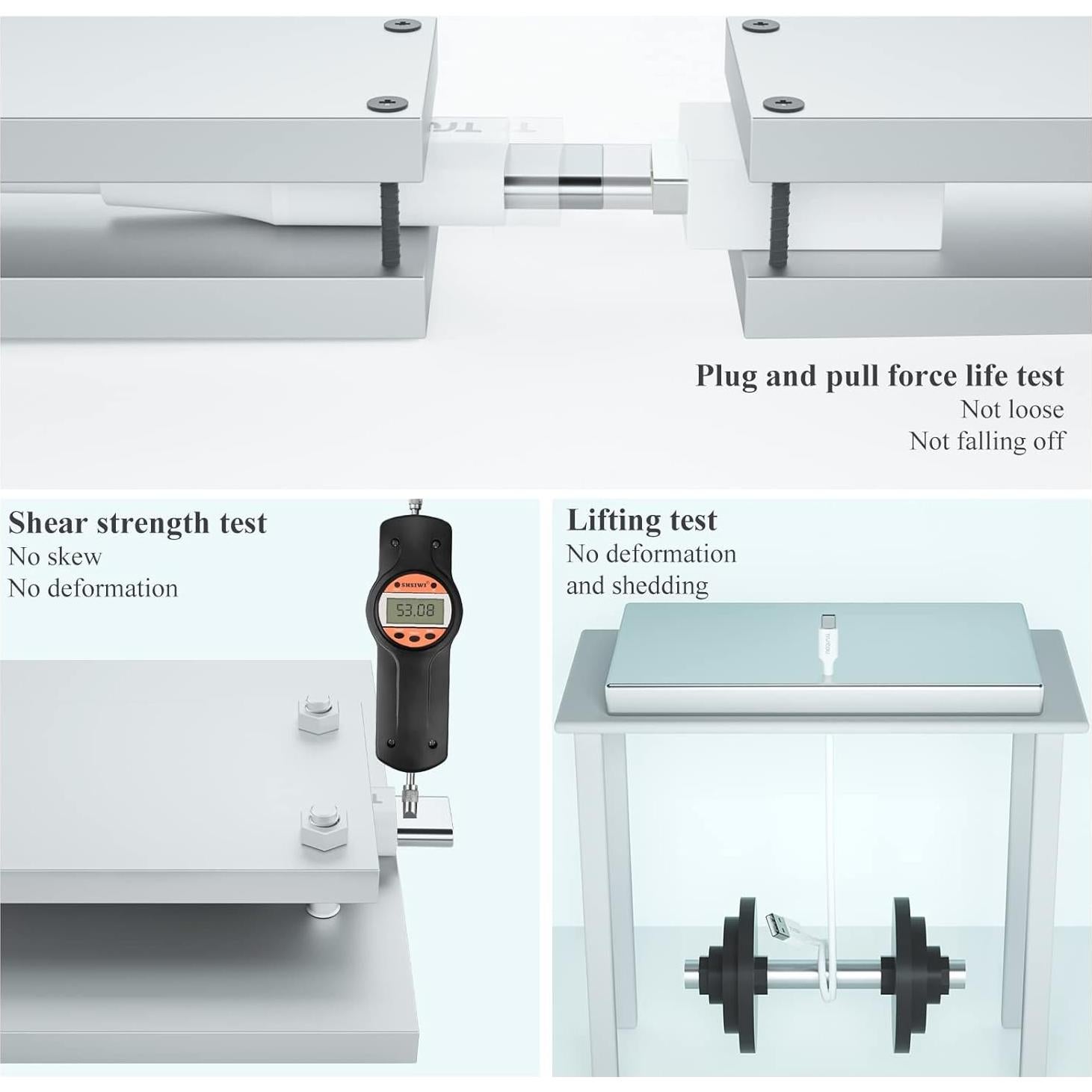 Cable USB a USB C Truntau 1m Carga Rápida 3A Blanco